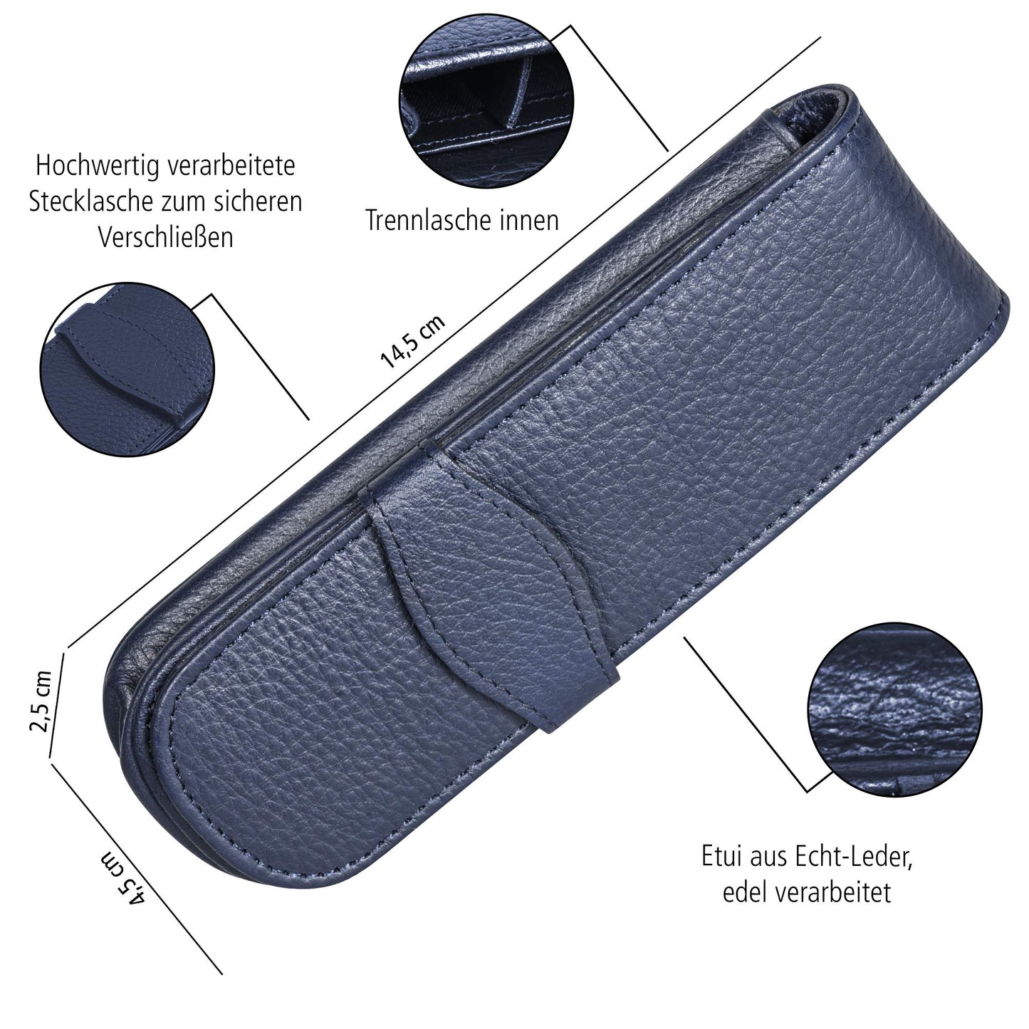 Paradise Pen Company Leather Case Classic Blue for 2 Standard Pens (41048)