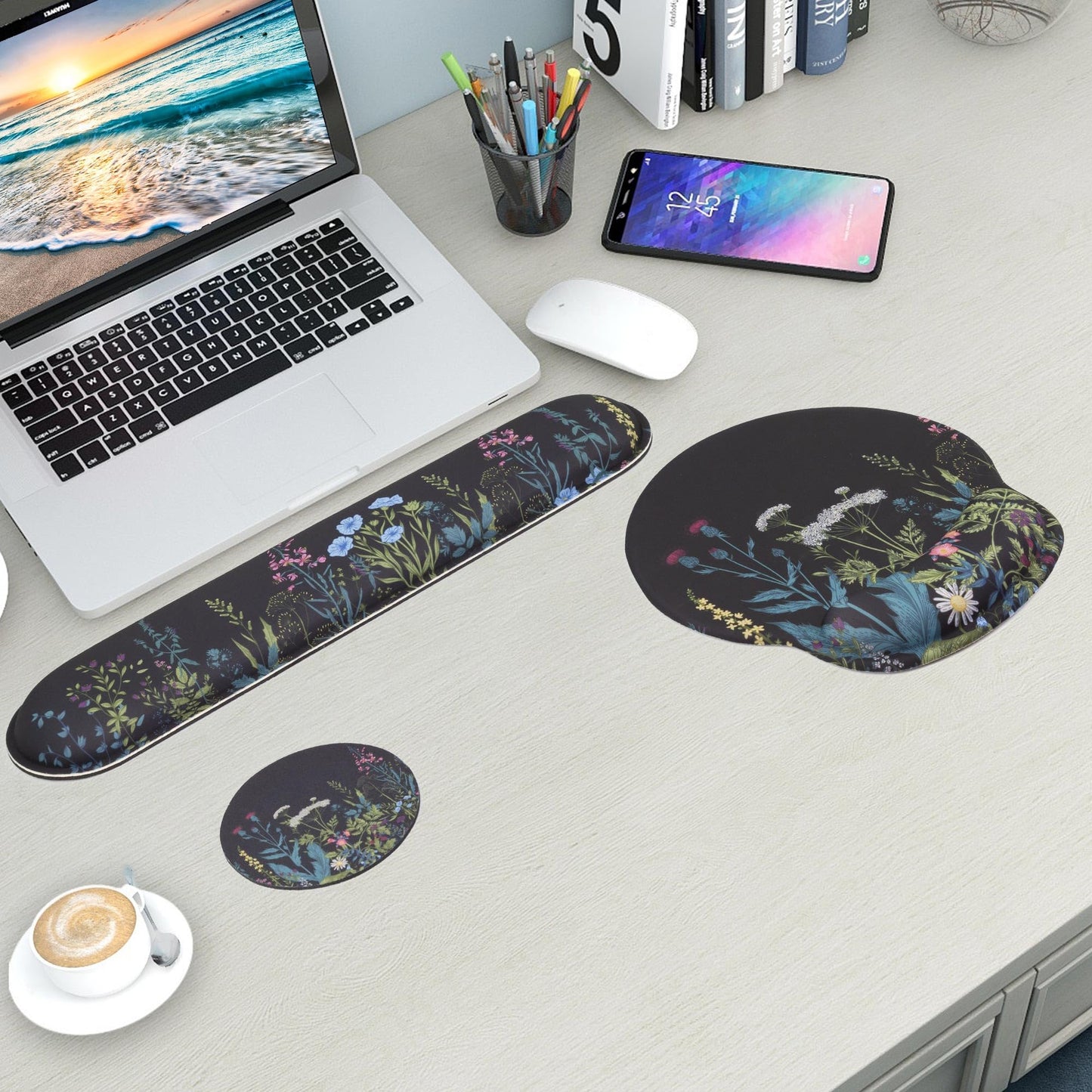 Wiabsi Mouse Pad and Keyboard Wrist Rest Support,Ergonomic Mouse Pad Set