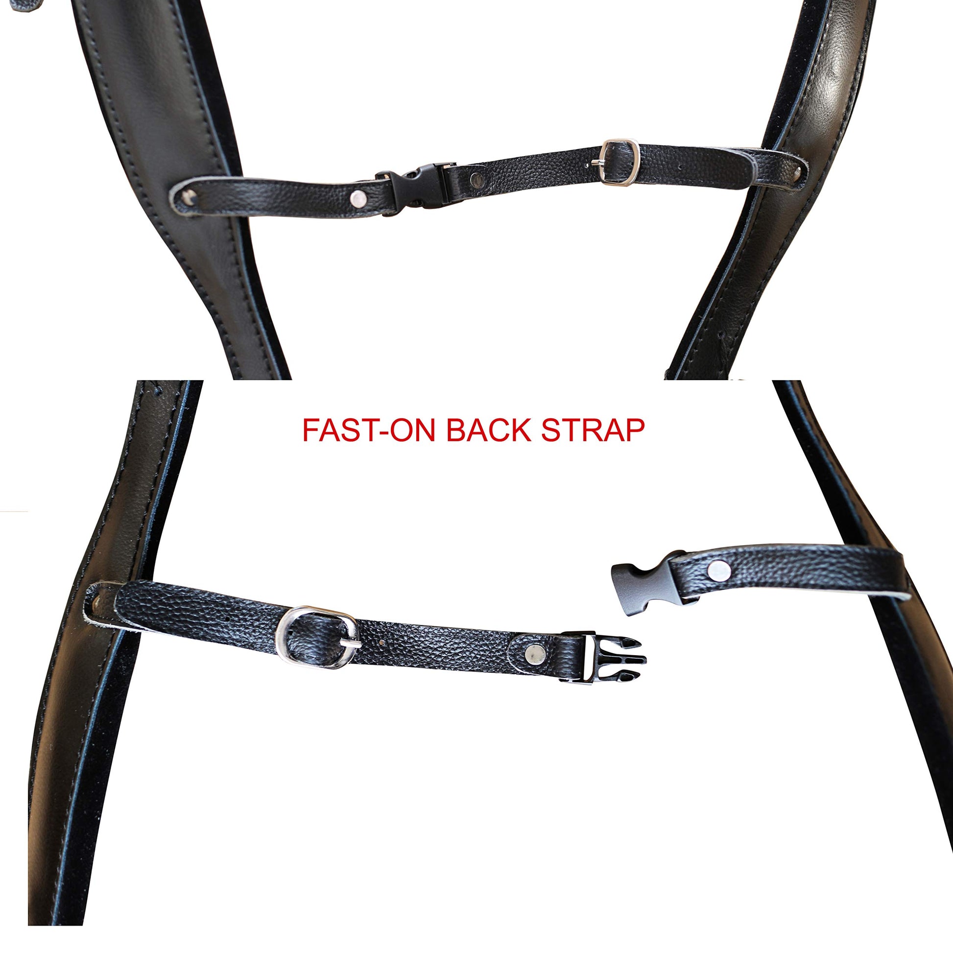 MUSIC FIRST Black Genuine Leather Super Wide Thick Comfortable 96 120 BASS Accordion Shoulder Strap