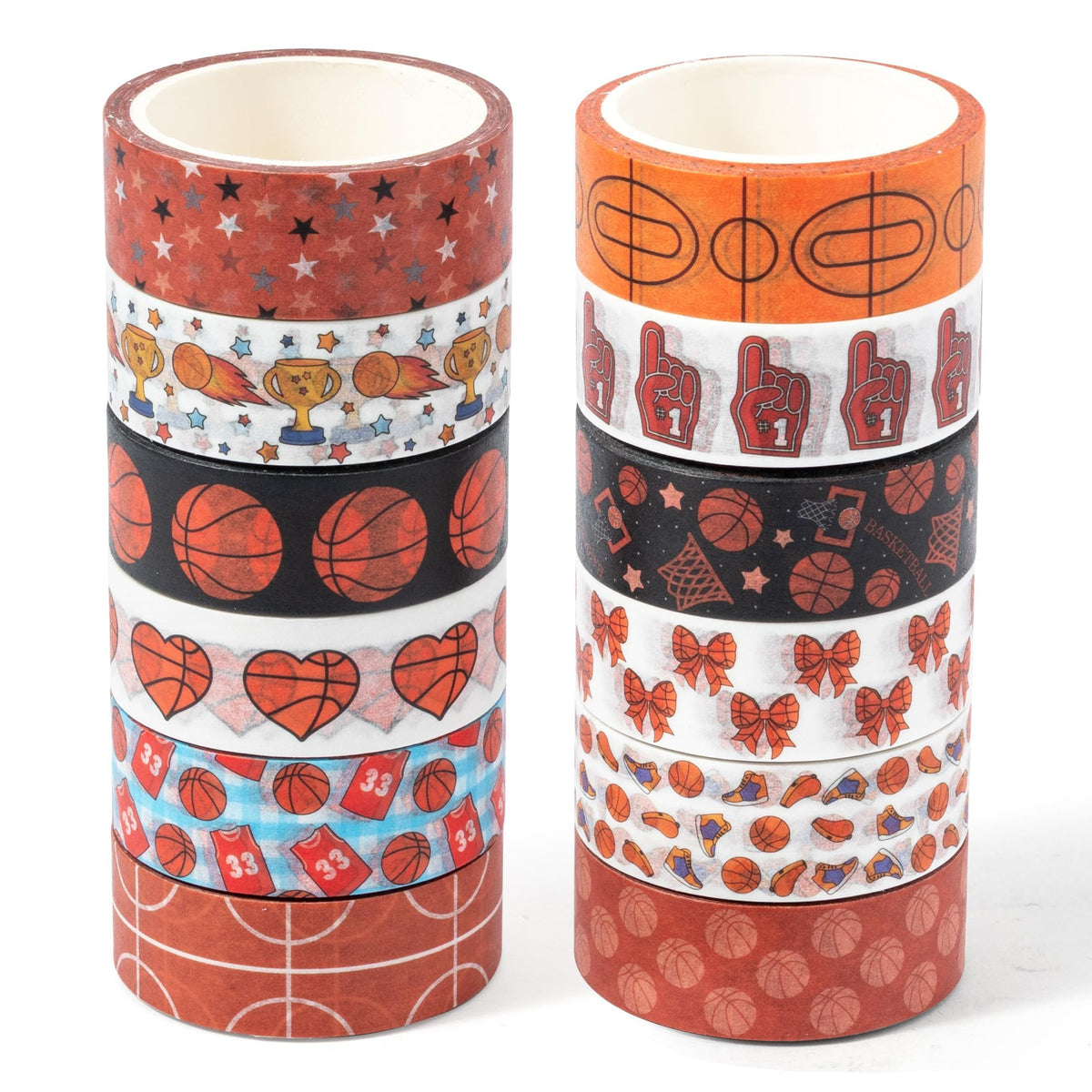 BkeeCten 12Rolls Sports Theme Premium Acid Free Repositionable Washi Tape