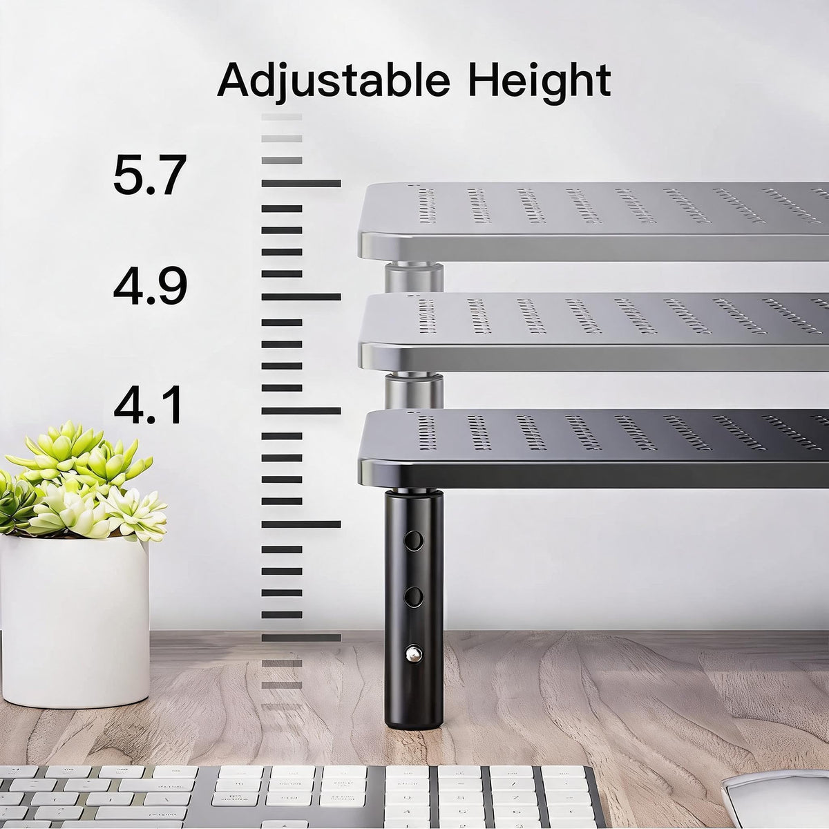 HUANUO Computer Monitor Stand for Desk, Adjustable Laptop Riser, 2 Pack