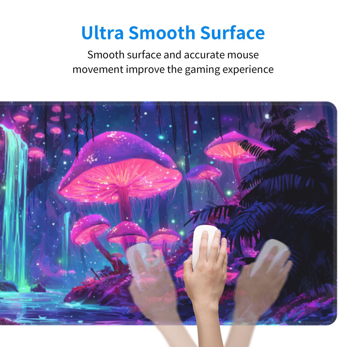 Mushroom Mouse Pad Extended Large Gaming Mouse Pad XL Stitched Edges for Gamer Home Office 31.5 X