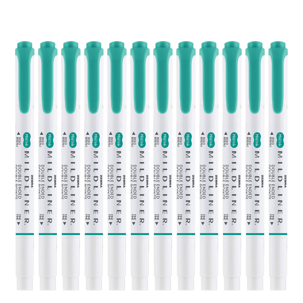 Zebra Pen MILDLINER No Bleed Highlighter, Summer Green, Dual Tip, 12-Pack