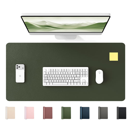 YSAGi 35.4" x 17" Large PU Leather Desk Mat for Keyboard and Mouse - Waterproof Non-Slip Desk Pad