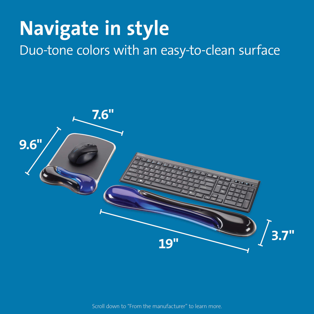 Kensington Duo Gel Mouse & Keyboard Wrist Rest Bundle Set, Ergonomic Keyboard and Mouse Pad With