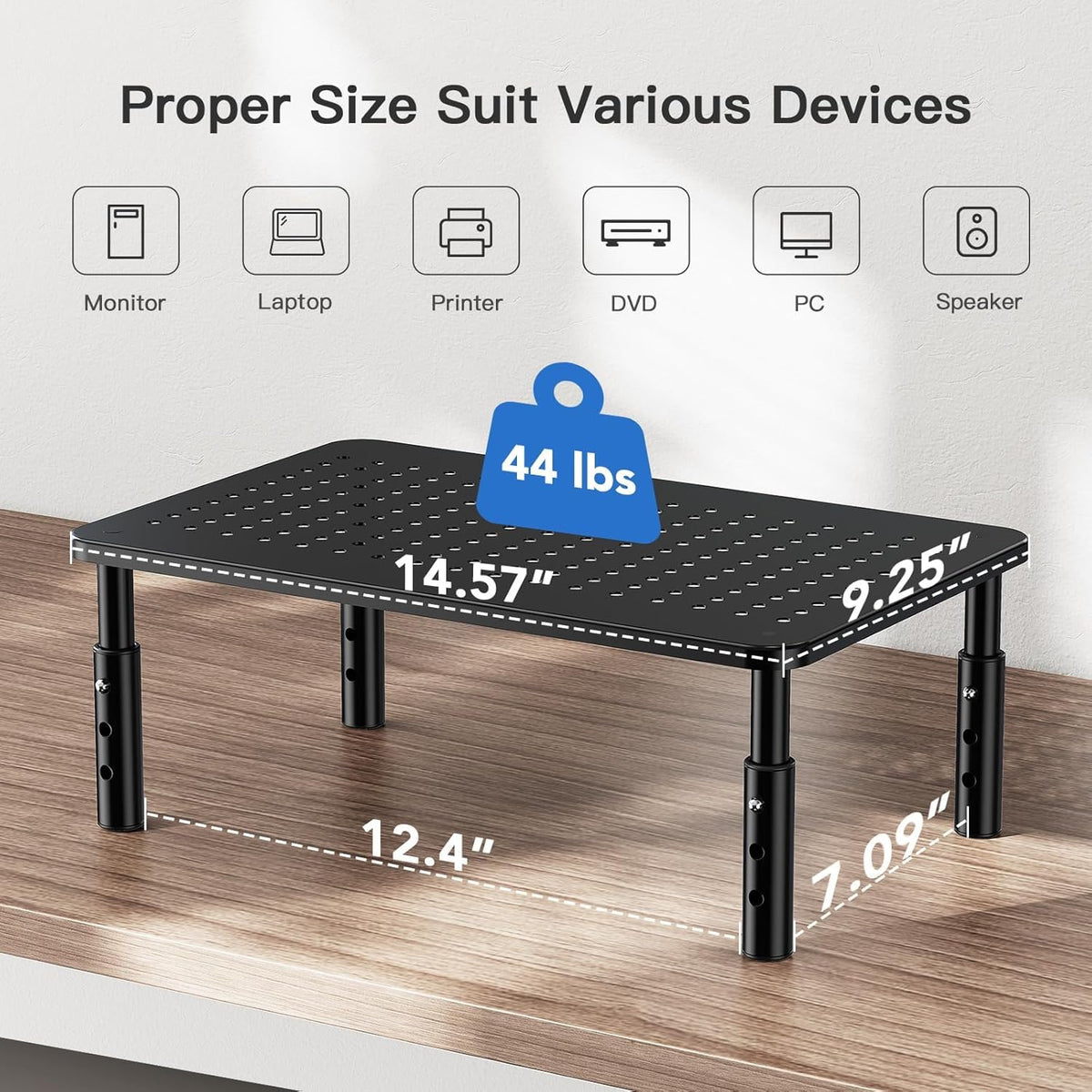 HUANUO Computer Monitor Stand for Desk, Adjustable Laptop Riser, 2 Pack