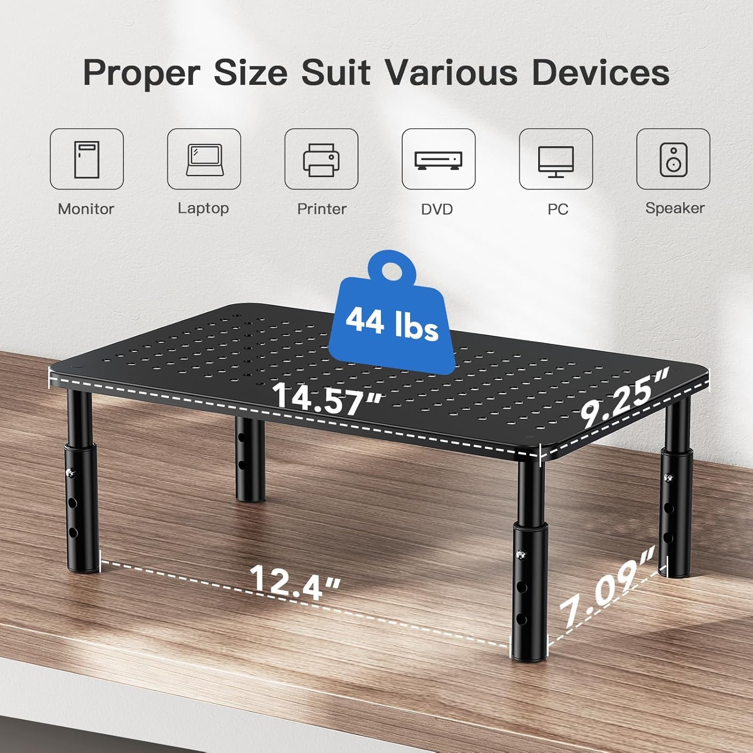 HUANUO Computer Monitor Stand for Desk, Adjustable Laptop Riser, 2 Pack
