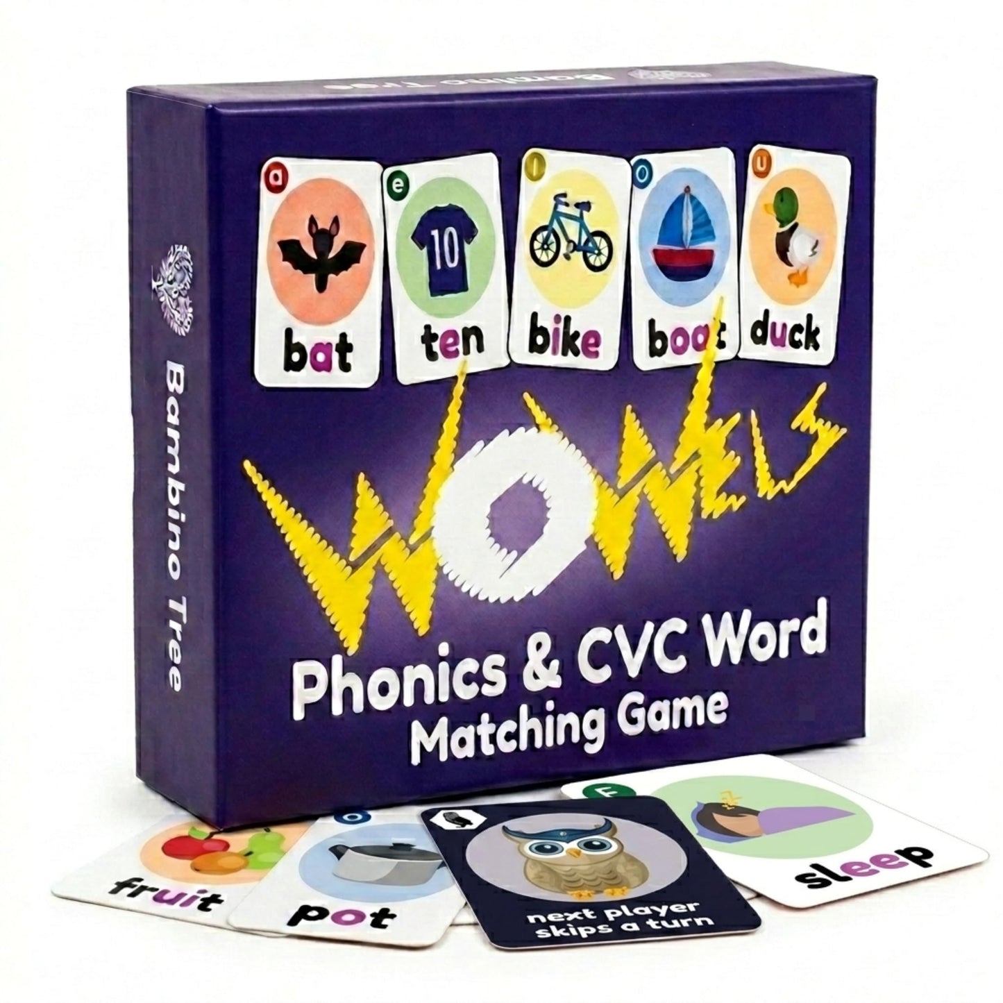 THE BAMBINO TREE WOWELs Phonics and Vowel Sounds Card Game - Learn to Read Kindergarten 1st 2nd
