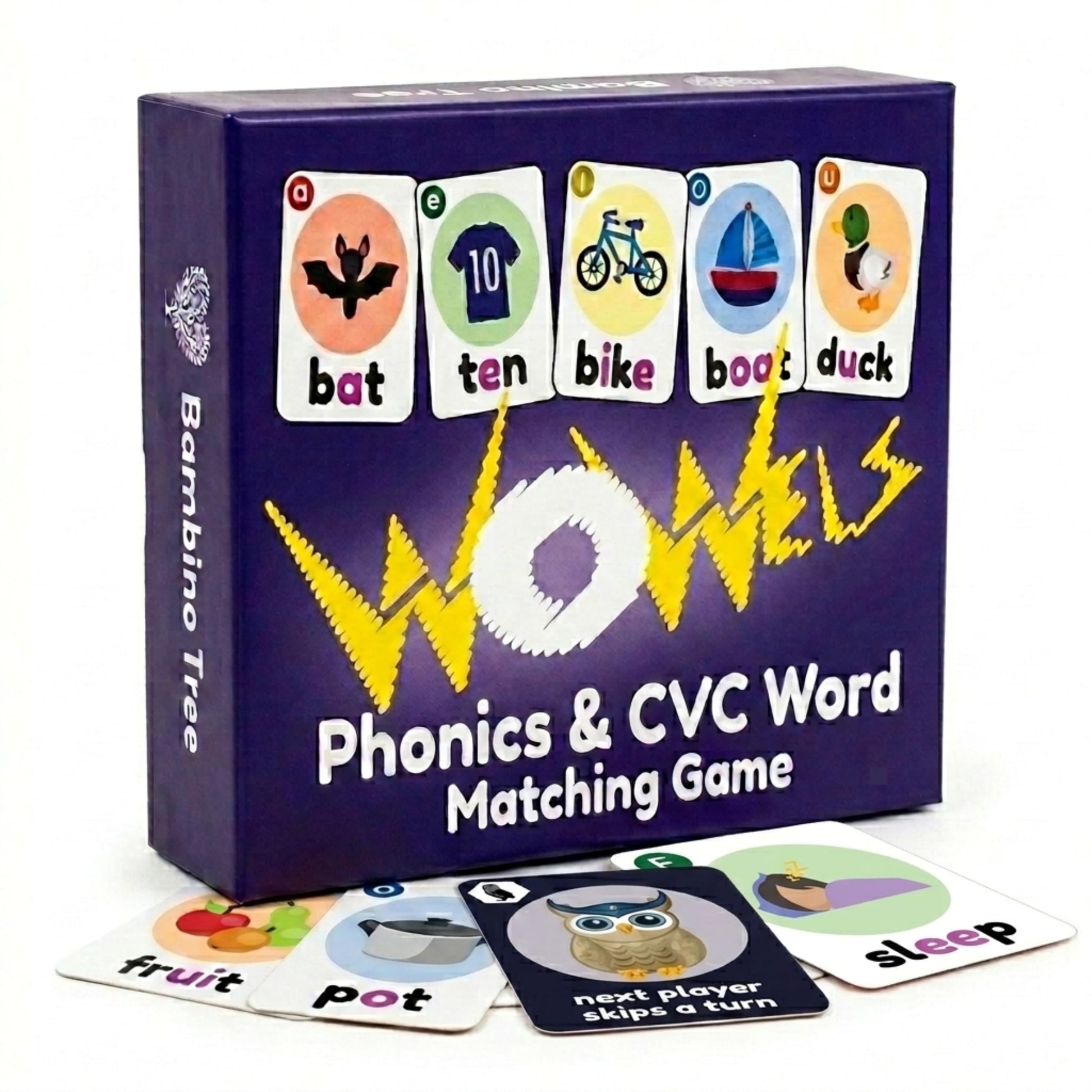 THE BAMBINO TREE WOWELs Phonics and Vowel Sounds Card Game - Learn to Read Kindergarten 1st 2nd