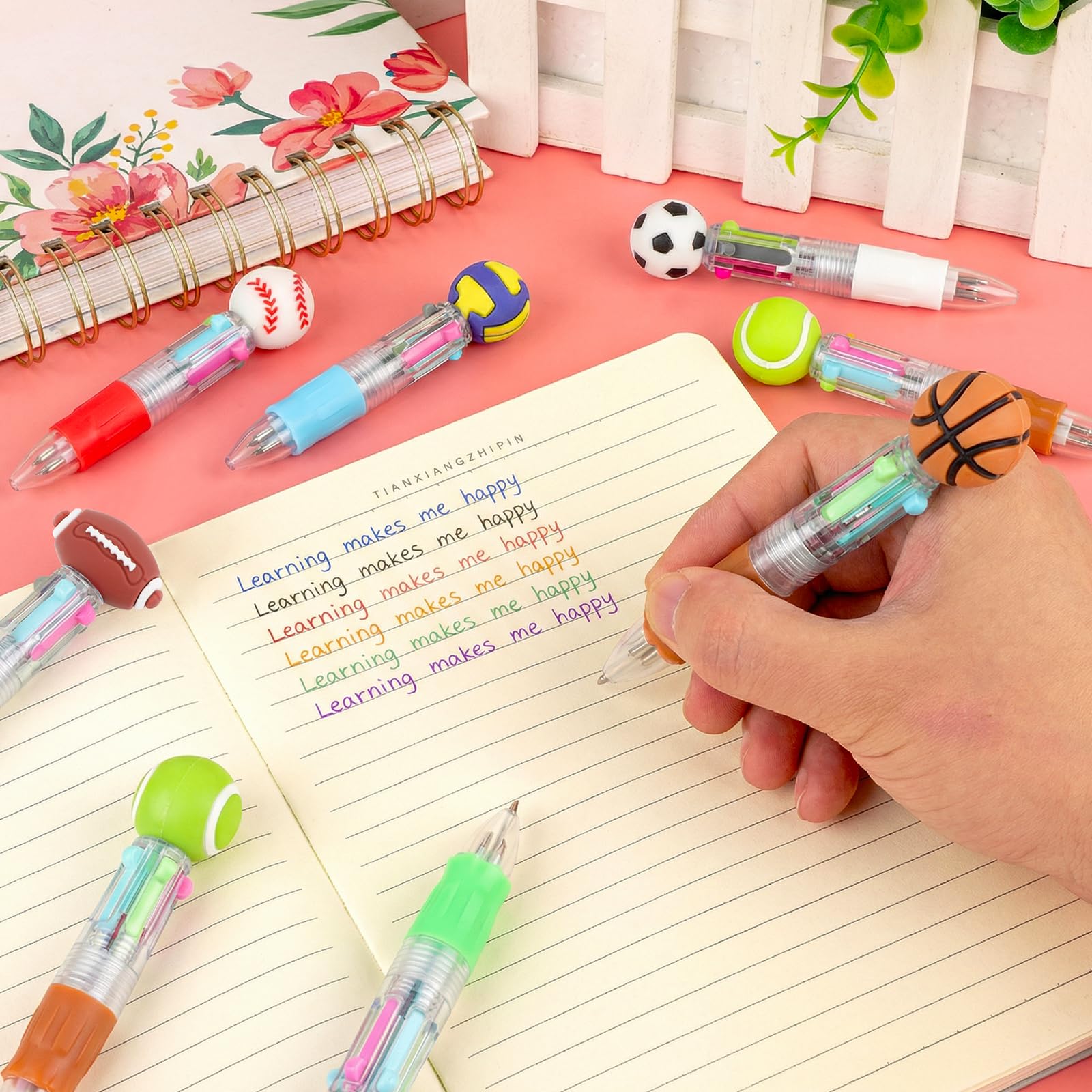 BESARME 48 Packs Sports Multicolor Pen in One, Fun Pens for Kids