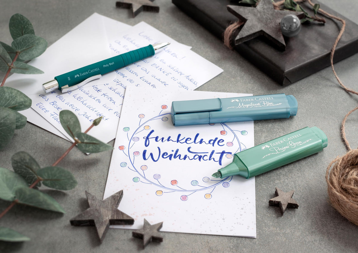 Faber-Castell 254674 Metallic Highlighter Pens with Precision Chisel Tip, Bright Metallic Colours