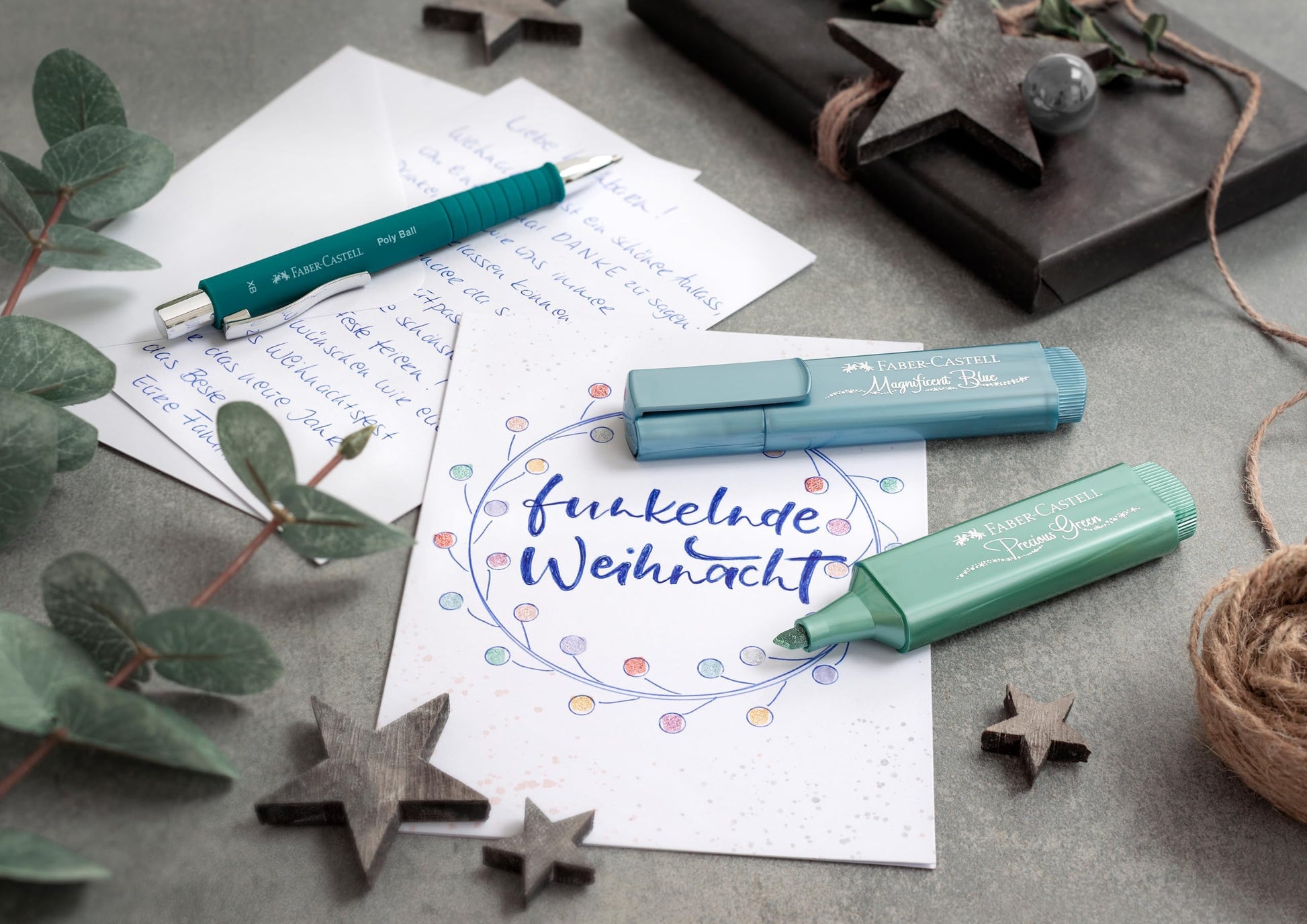 Faber-Castell 254674 Metallic Highlighter Pens with Precision Chisel Tip, Bright Metallic Colours