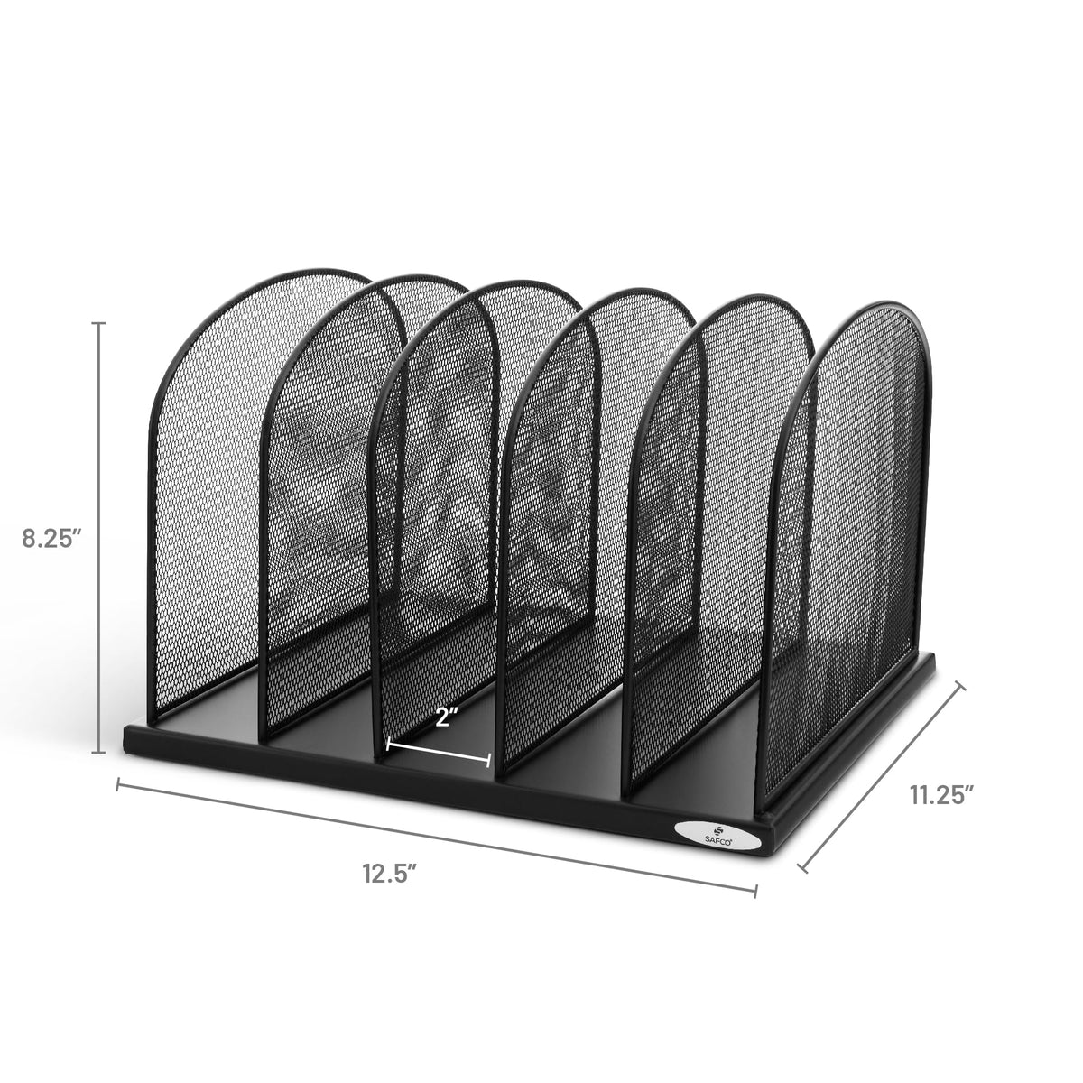 Safco Onyx Desk Organizer, 5 Tiered Vertical Compartments, Office and Classroom Mailbox , Paper and