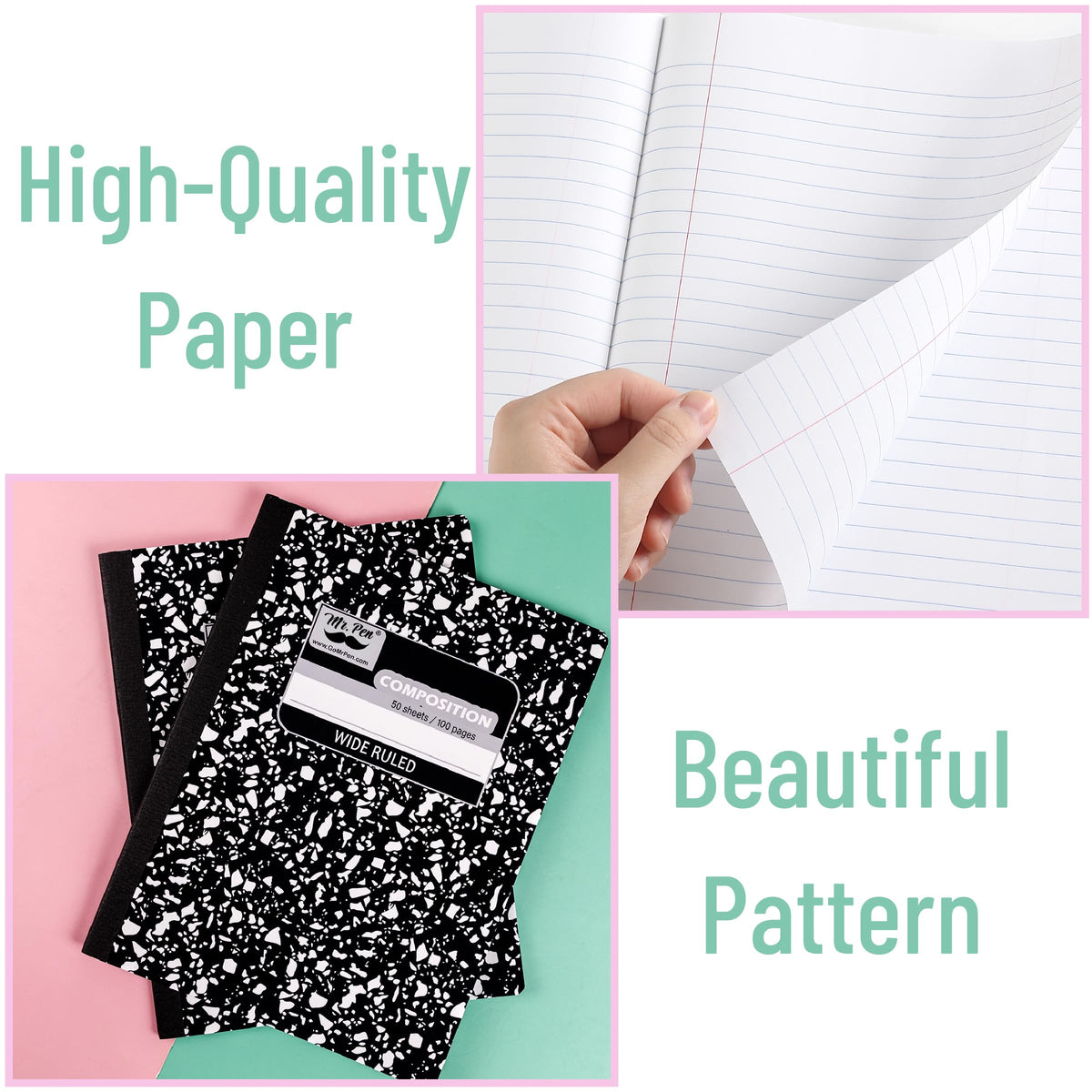 Mr. Pen- Composition Notebooks Bulk, 24 Pack, 50 Sheets, 9.75" x 7.5"