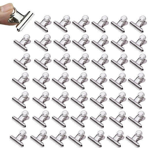 Small Bulldog Clips, 144 Pack, 0.87 Inch, Silver, 22 mm, Food Chip Clip, Binder Clips, Fold Clamps