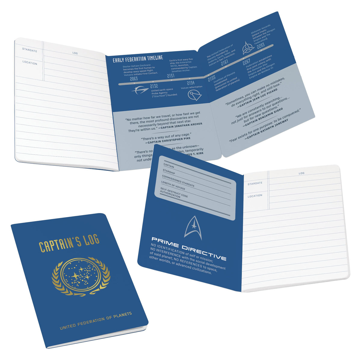 The Unemployed Philosophers Guild Star Trek Captain's Log Notebook - Officially Licensed Passport