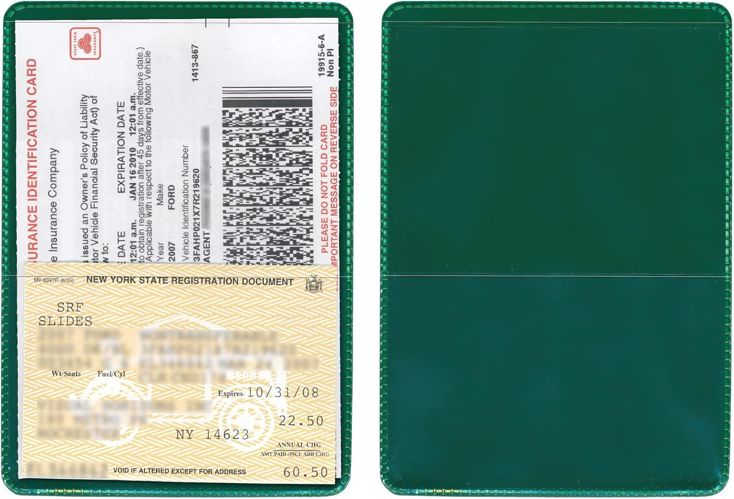 StoreSMART® - Green-Back Auto Insurance & ID Card Holders - 20 Pack - RFS20-G20