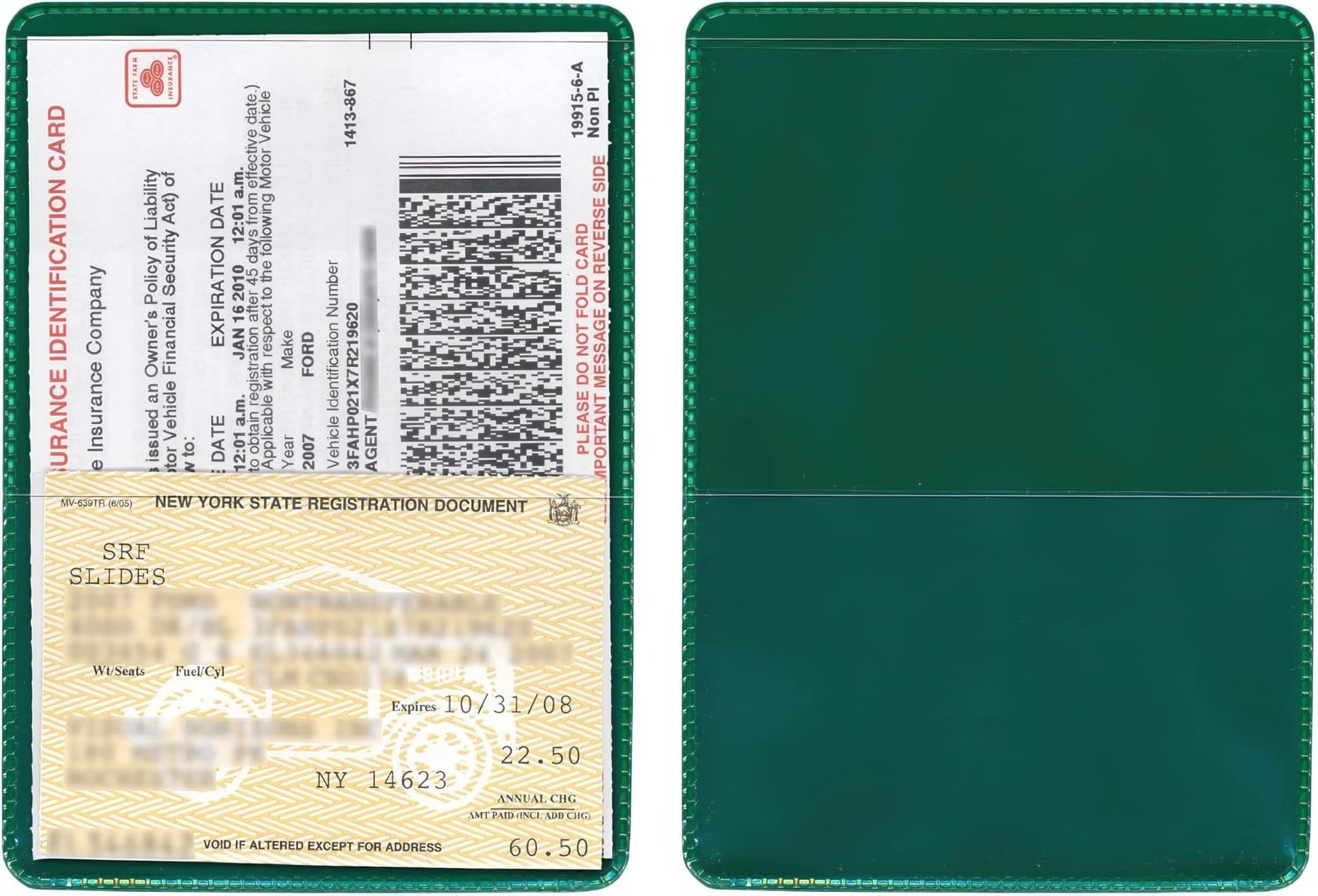 StoreSMART® - Green-Back Auto Insurance & ID Card Holders - 20 Pack - RFS20-G20