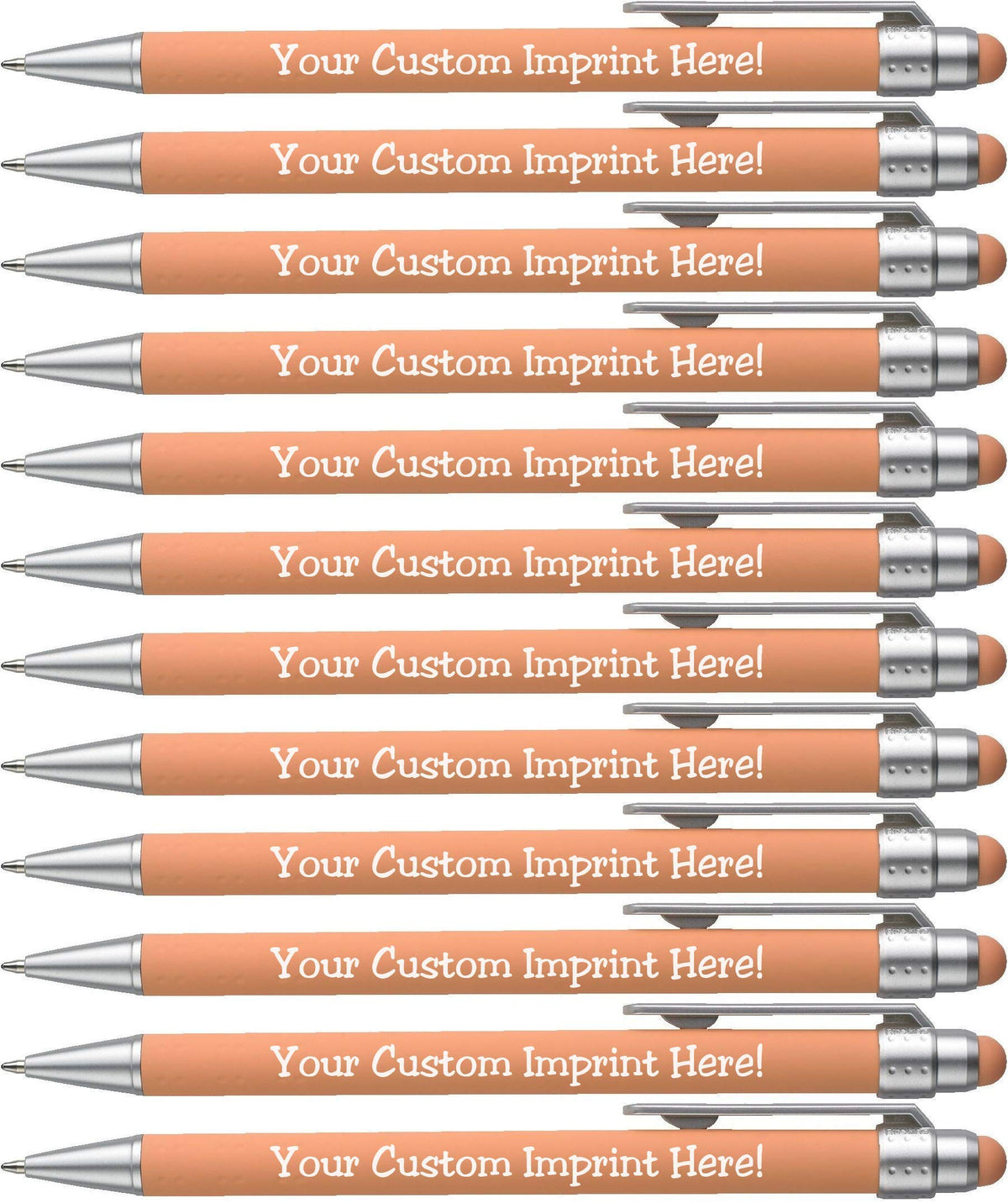 ExpressDesigns™ - Pastel Personalized Pens with Stylus - Soft Touch Design - Custom Printed Name