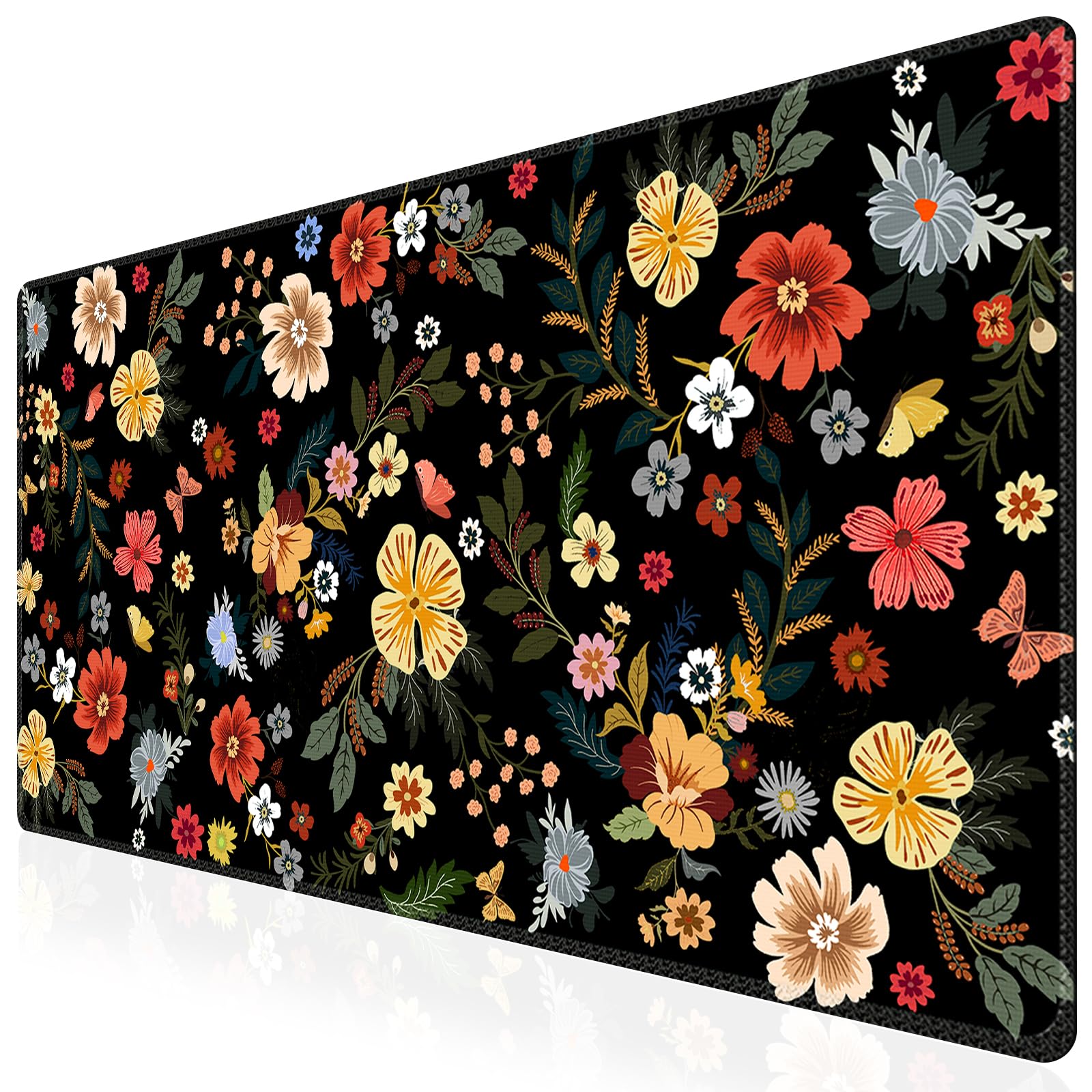 iCasso Desk Matt for Desktop, Cute Desk Pad Mat,Large Mouse Pad,Floral