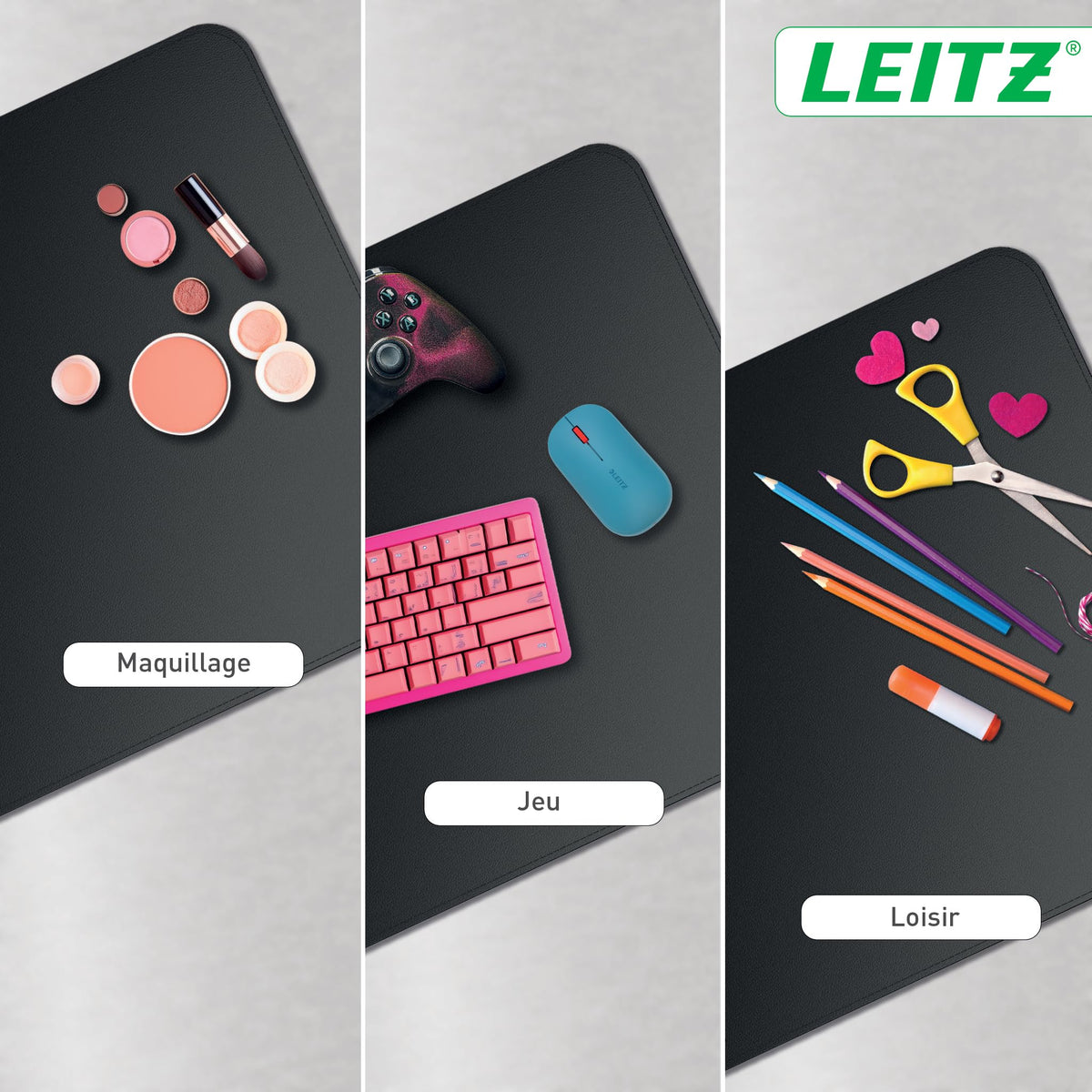 Leitz Large Desk Pad: Waterproof, Non-Slip, Durable, Scratch Resistant, Easy to Clean, Black