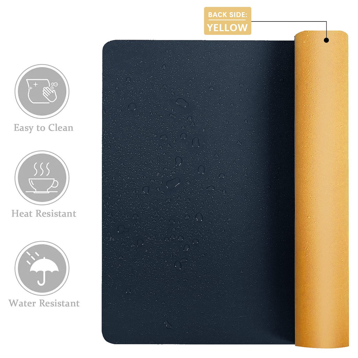 Aothia Double-Sided PU Leather Desk Pad - Non-Slip Large Mouse Pad & Desk Mat for Office, Home