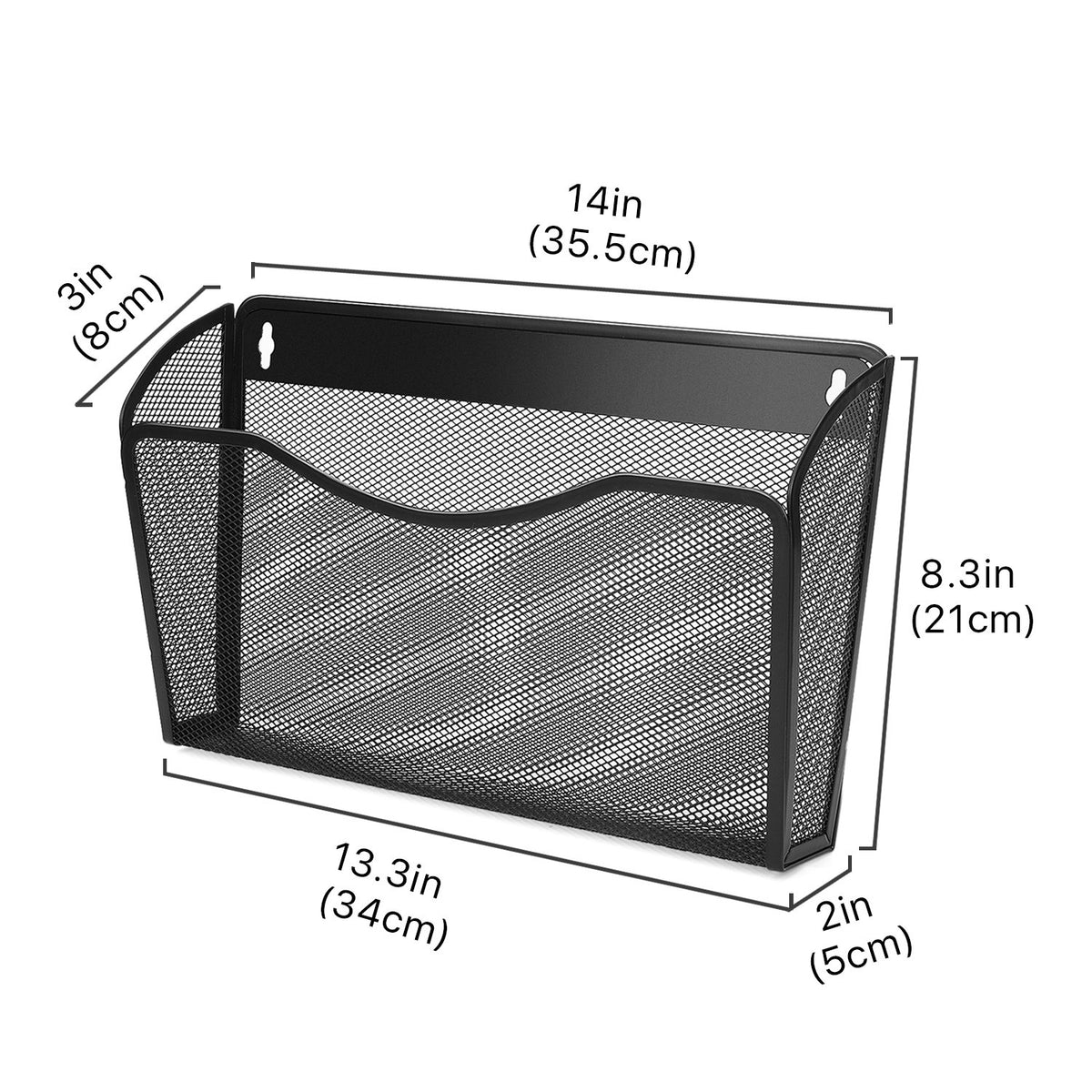 Flexzion Wall Folder File Letter Pocket Holder (6 Pack) Metal Mesh Desk Hanging Basket Box Bin Mail