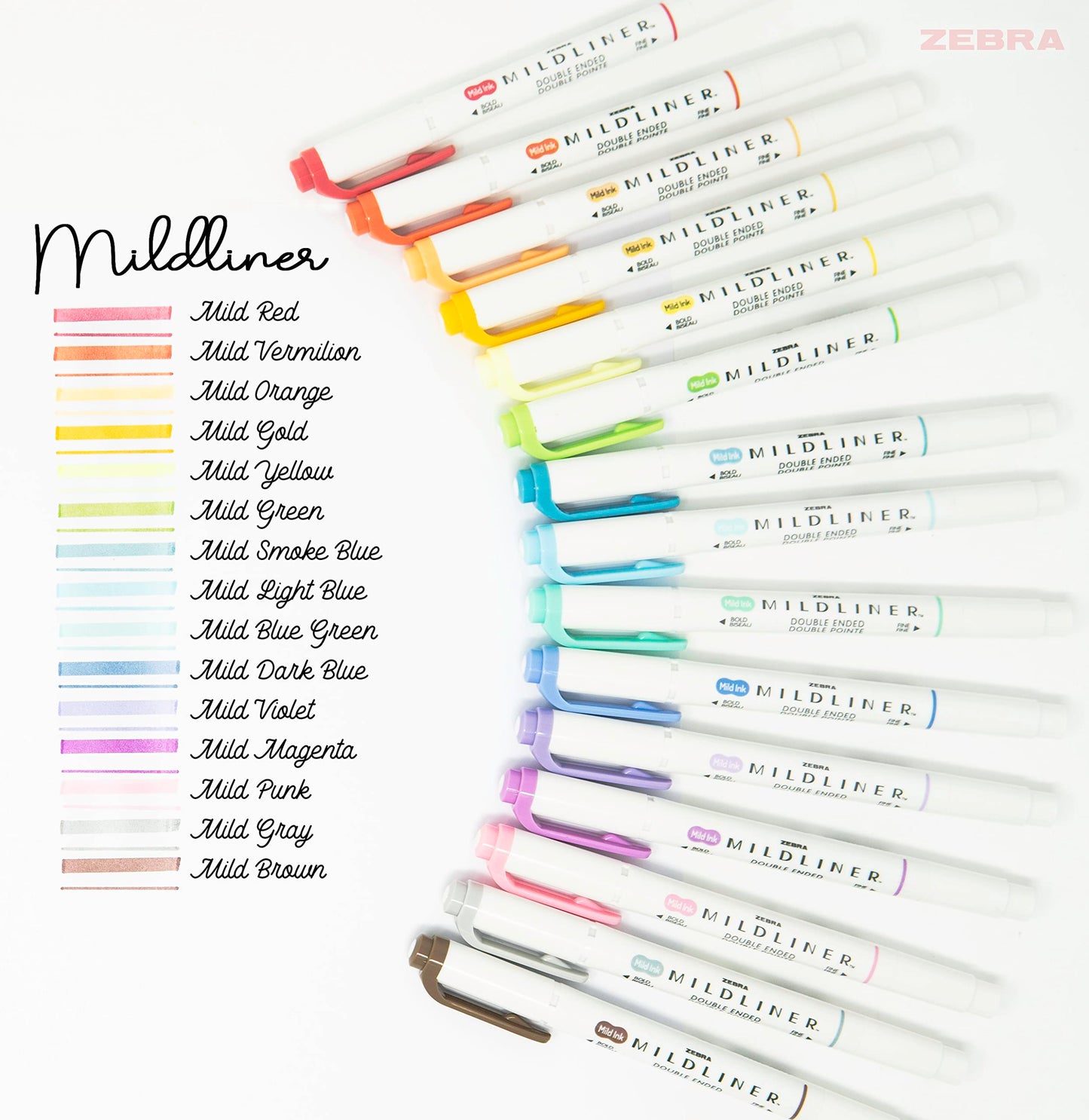 Zebra Pen MILDLINER Highlighter, Assorted, Dual Tip, Pk of 6, 90 Count Ttl