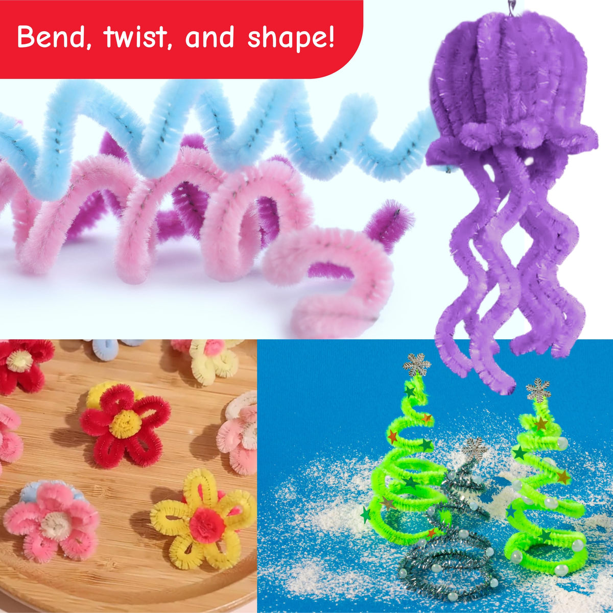 Pipe Cleaners Bulk, 1000 Count, Pipe Cleaners for Crafting, Craft Supplies for Classroom and Home
