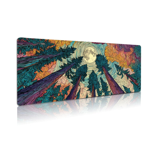 Extended Gaming Mouse Pad, Large Mouse Mat 3 mm Nature Rubber Base Mousepad with Stitched Edges