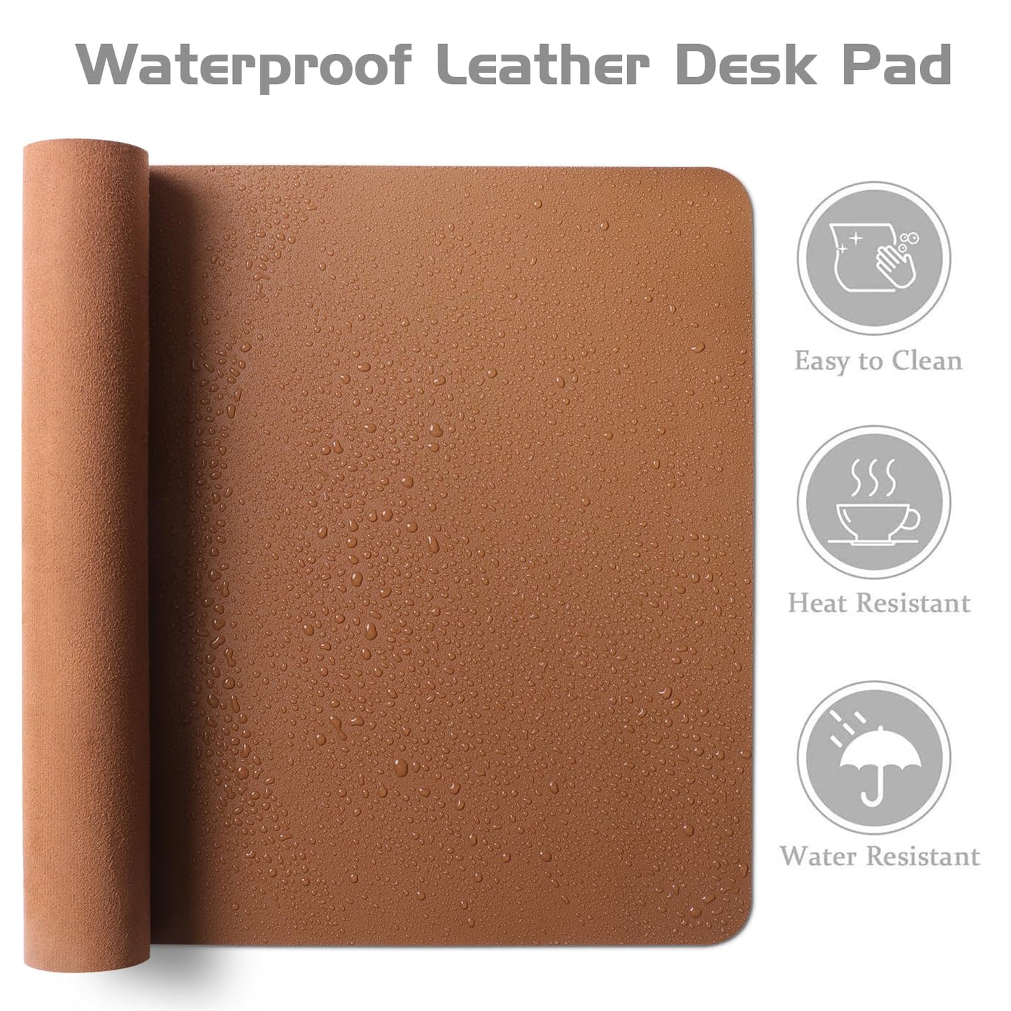 Aothia Leather Desk Pad Protector, Office Mat, Large Mouse Pad, Laptop Desk Pad, Non-Slip PU
