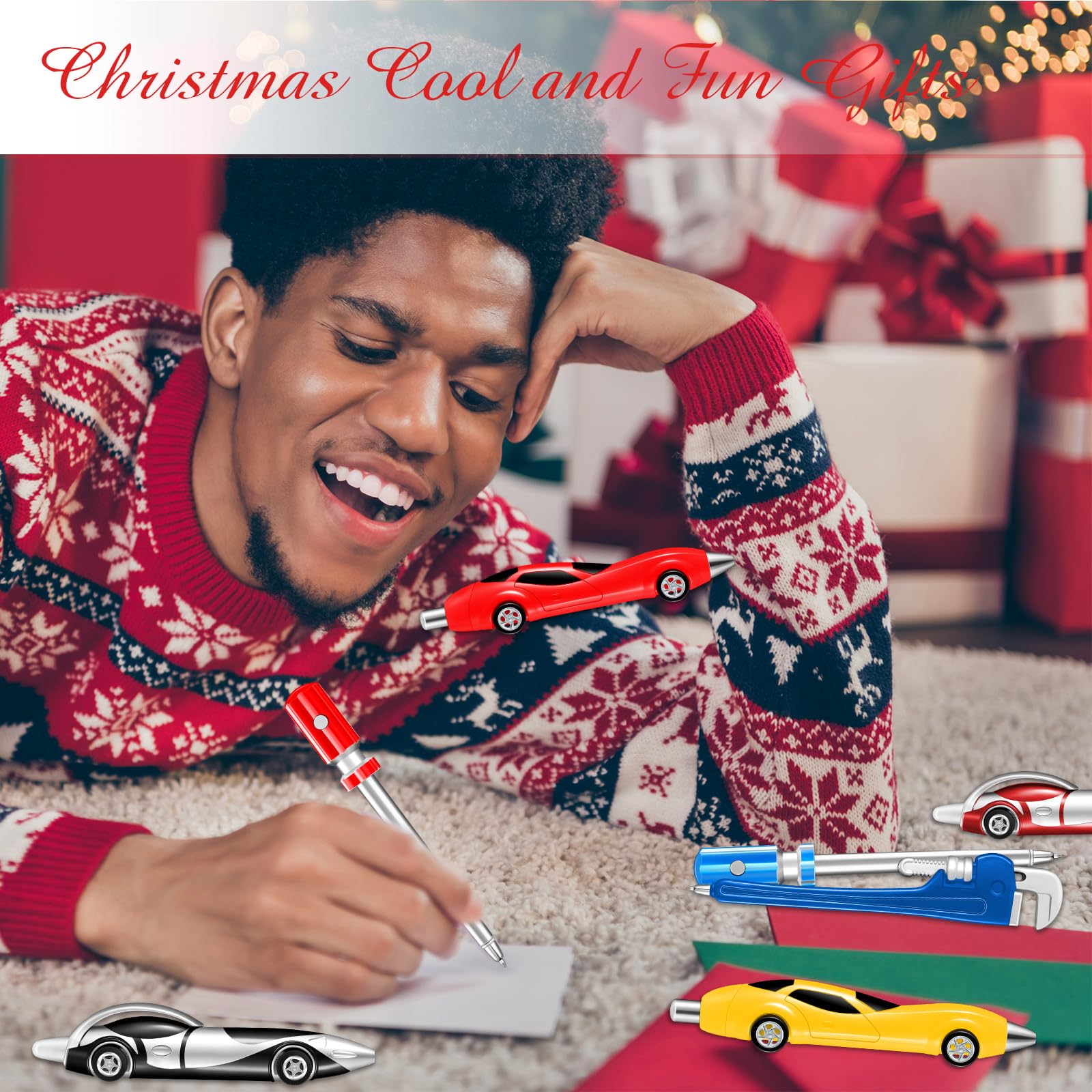 Zonon 24 Pieces Car Pens and Novelty Tool Ballpoint Colorful Ink Cute Racing Car Pens Cool Fun