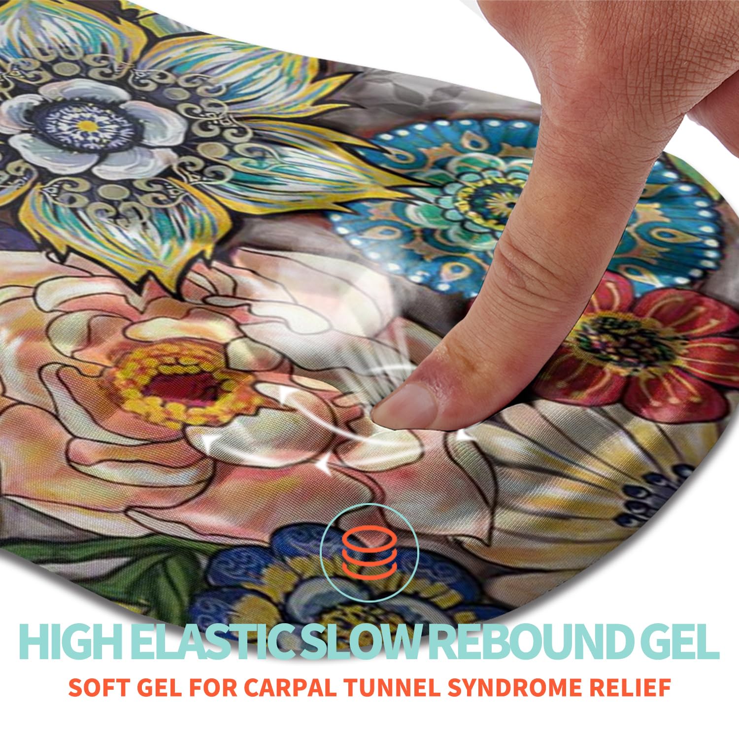 Kuosgm Ergonomic Mouse Pad Wrist Support with Memory Foam Massage Bulge, Carpal Tunnel Pain Relief