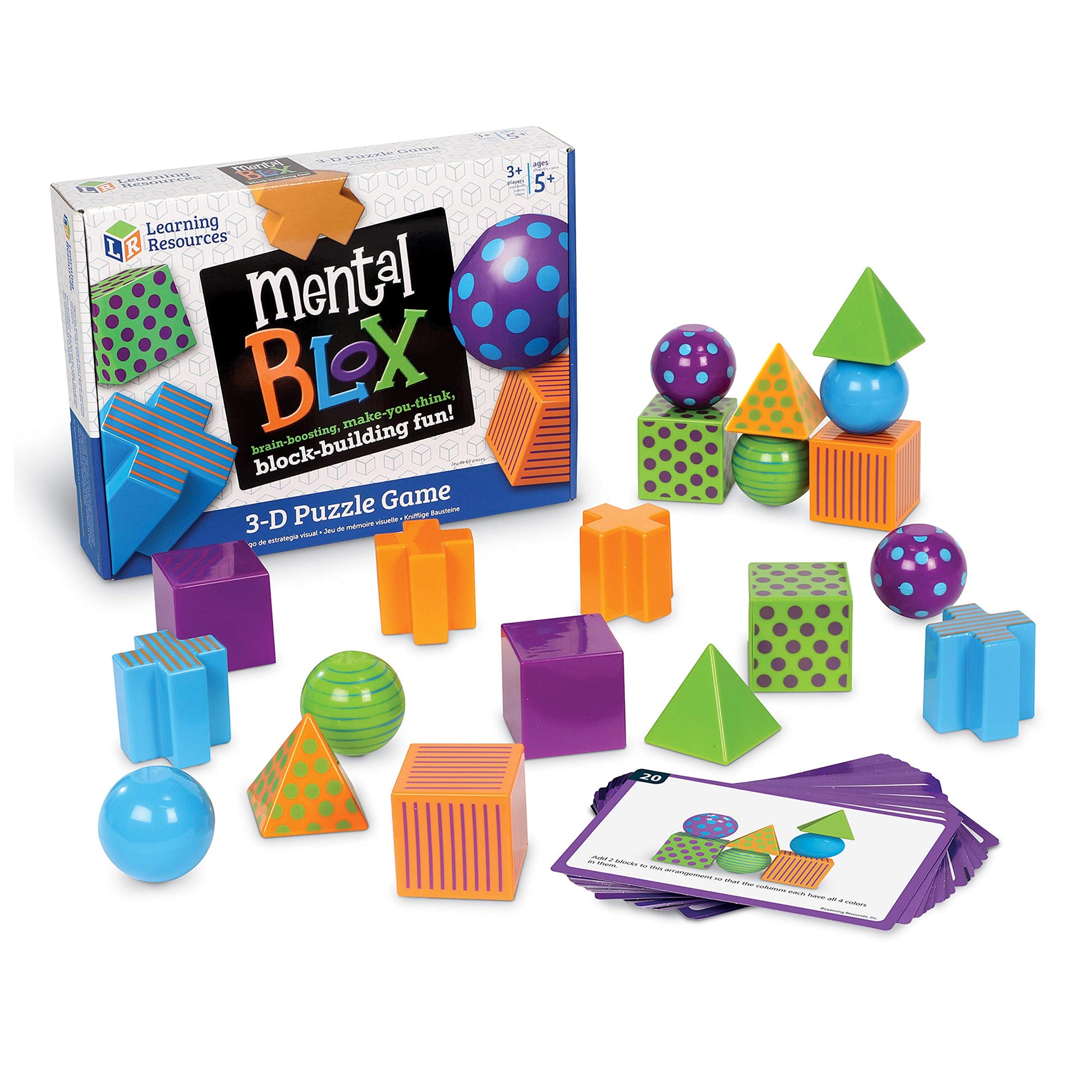 Learning Resources Mental Blox Critical Thinking Game, Homeschool, 20 Blocks, 40 Activity Cards
