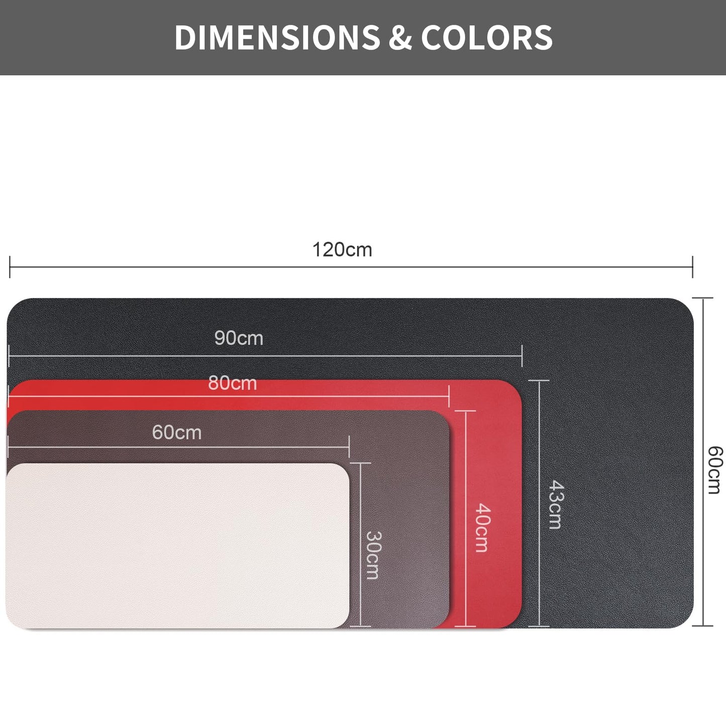 KINGFOM Desk Pad Office Desktop Protecter, PU Leather Desk Mat Blotters Organizer with Comfortable