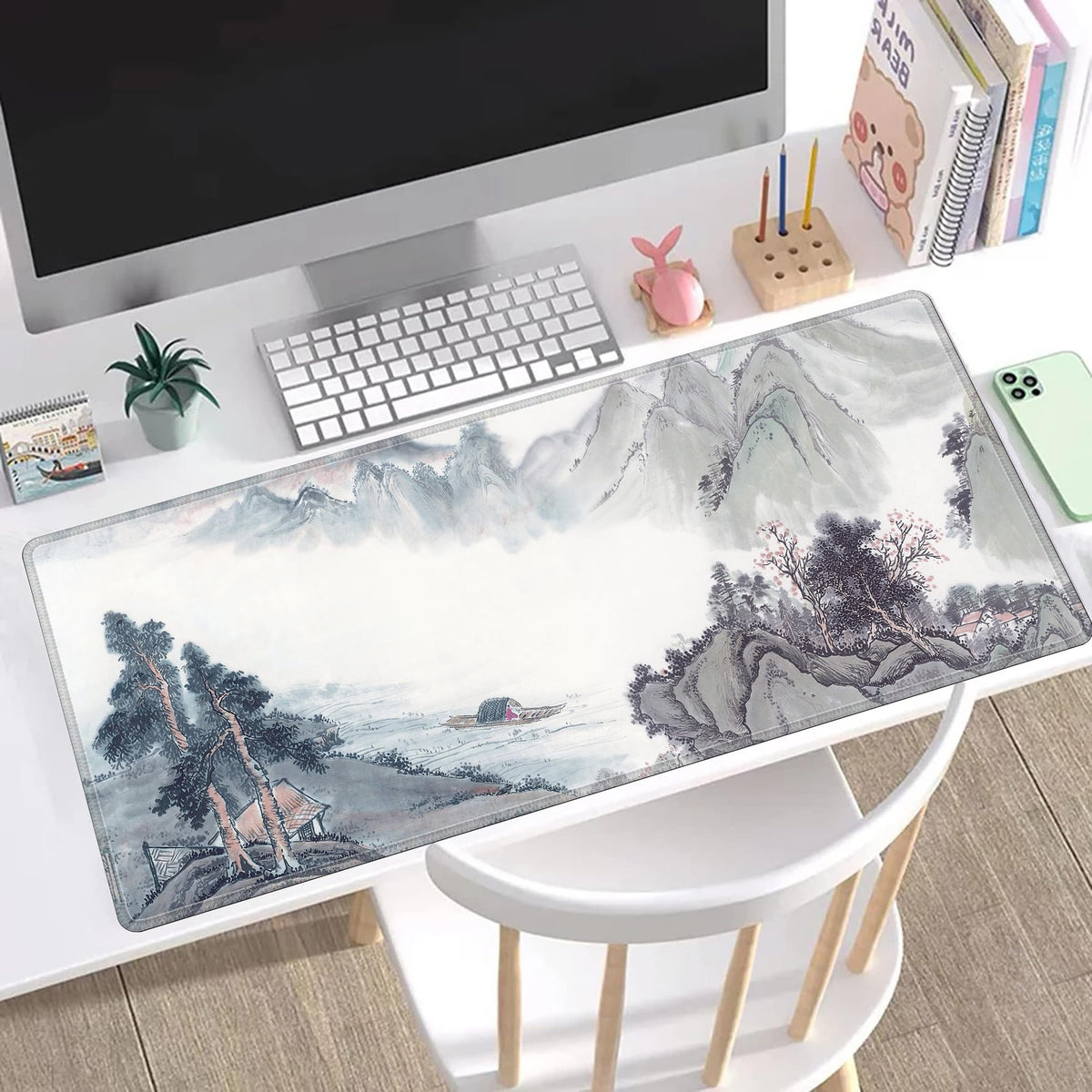 LL-COEUR XXL Landscape Gaming Mouse Pad Computer Keyboard Mat Office Desk Pad (Landscape 1, 35.4" x