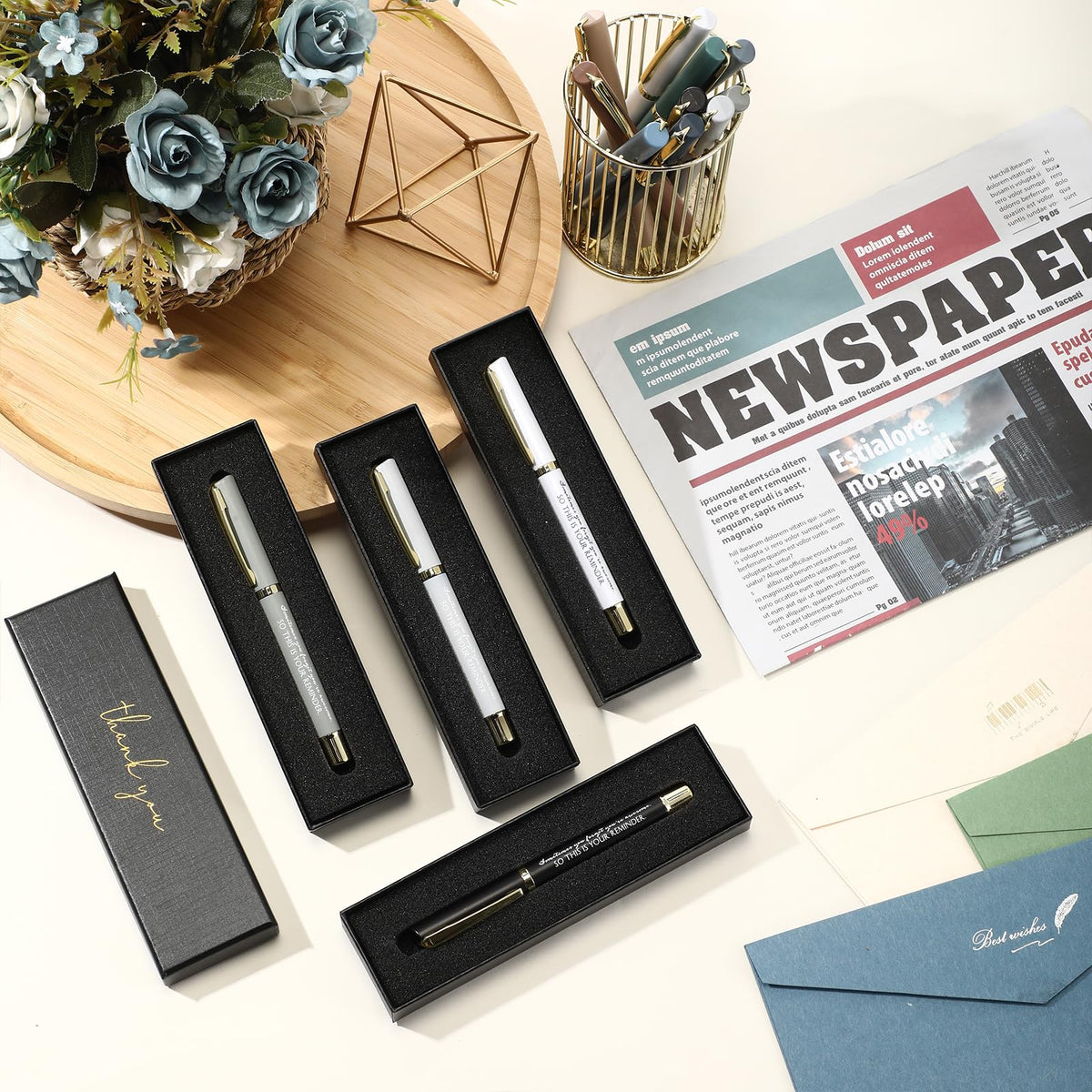 PerKoop 10 Sets Thank You Gifts, Appreciation Pens with Boxes for Men Women