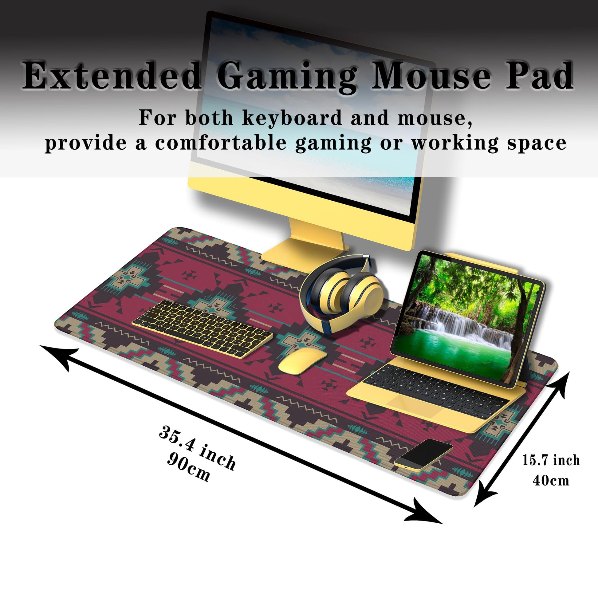 Samgula Computer Desk Mat Pink Mouse Pad, Gaming Mousepad Big Game Mat, Desktop Pad Waterproof