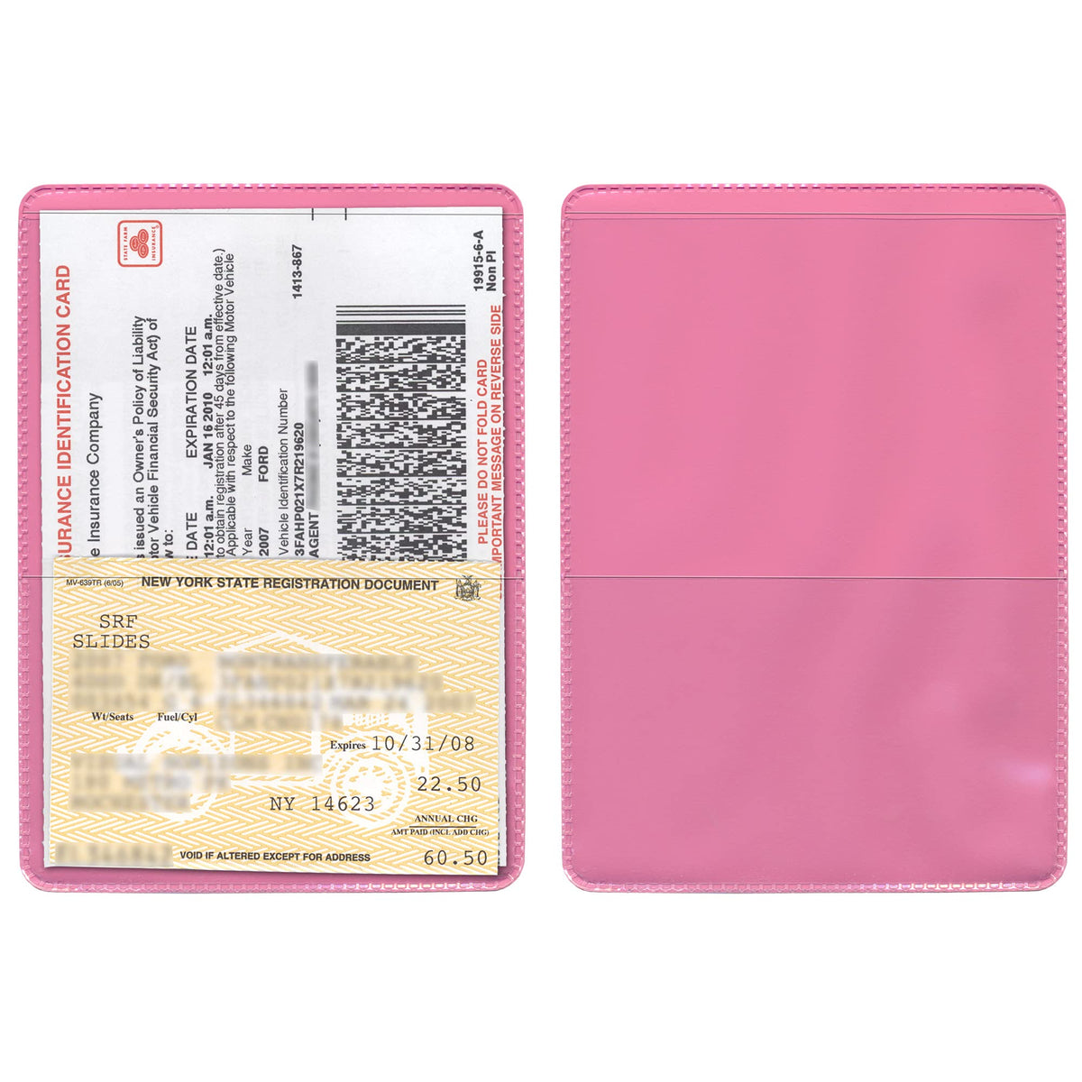 StoreSMART® - Pink-Back Auto Insurance & ID Card Holders - 20 Pack - RFS20-PK20