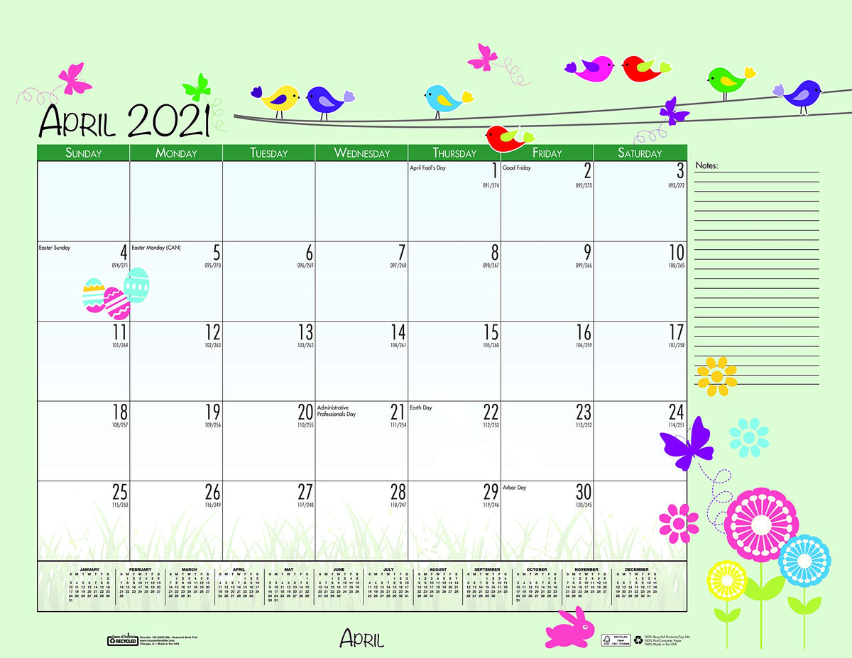 House of Doolittle 2021 Monthly Desk Pad Calendar, Seasonal, 22 x 17 inches, January - December