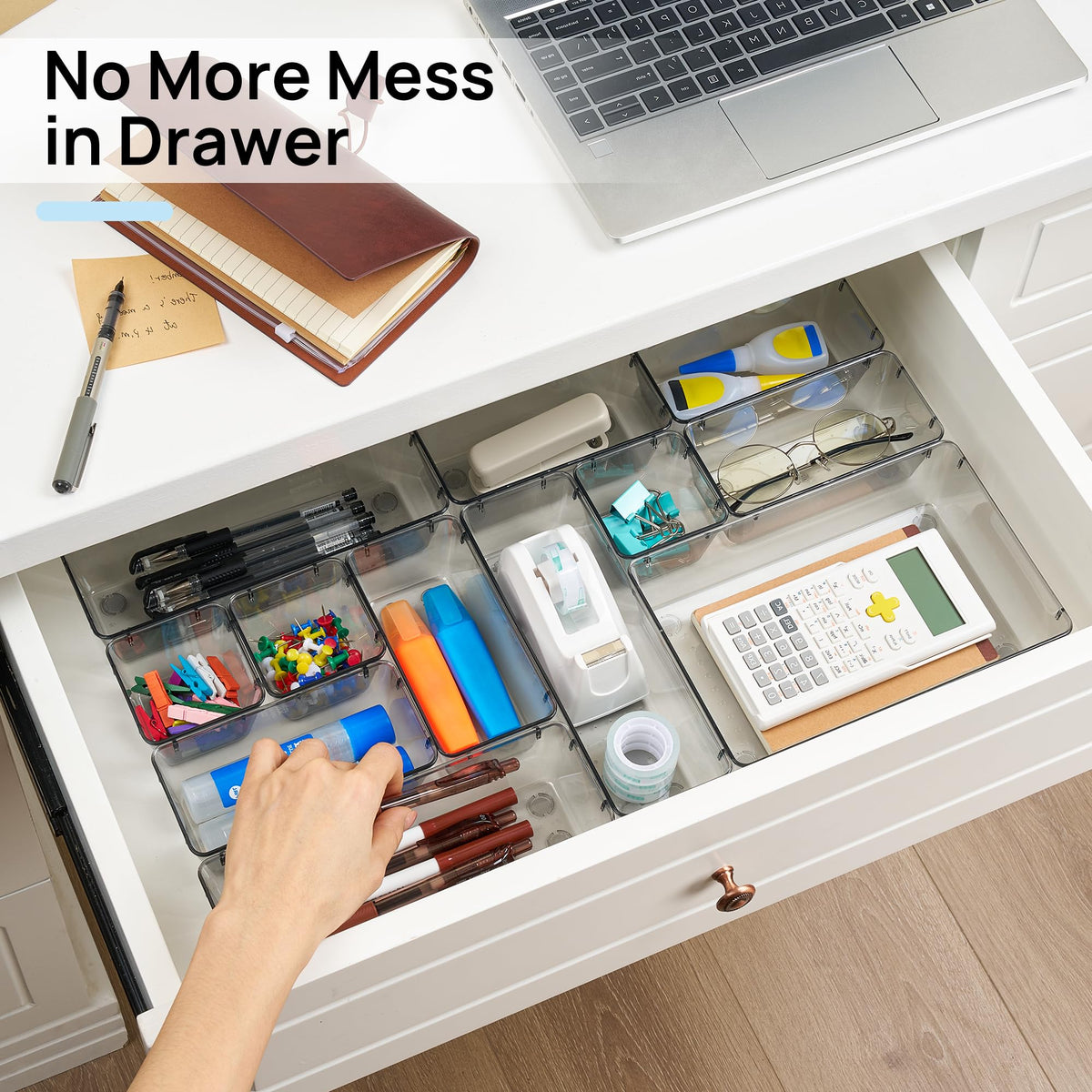 Vtopmart 25 Pack Plastic Drawer Organizers with Non-slip Rubber Pads