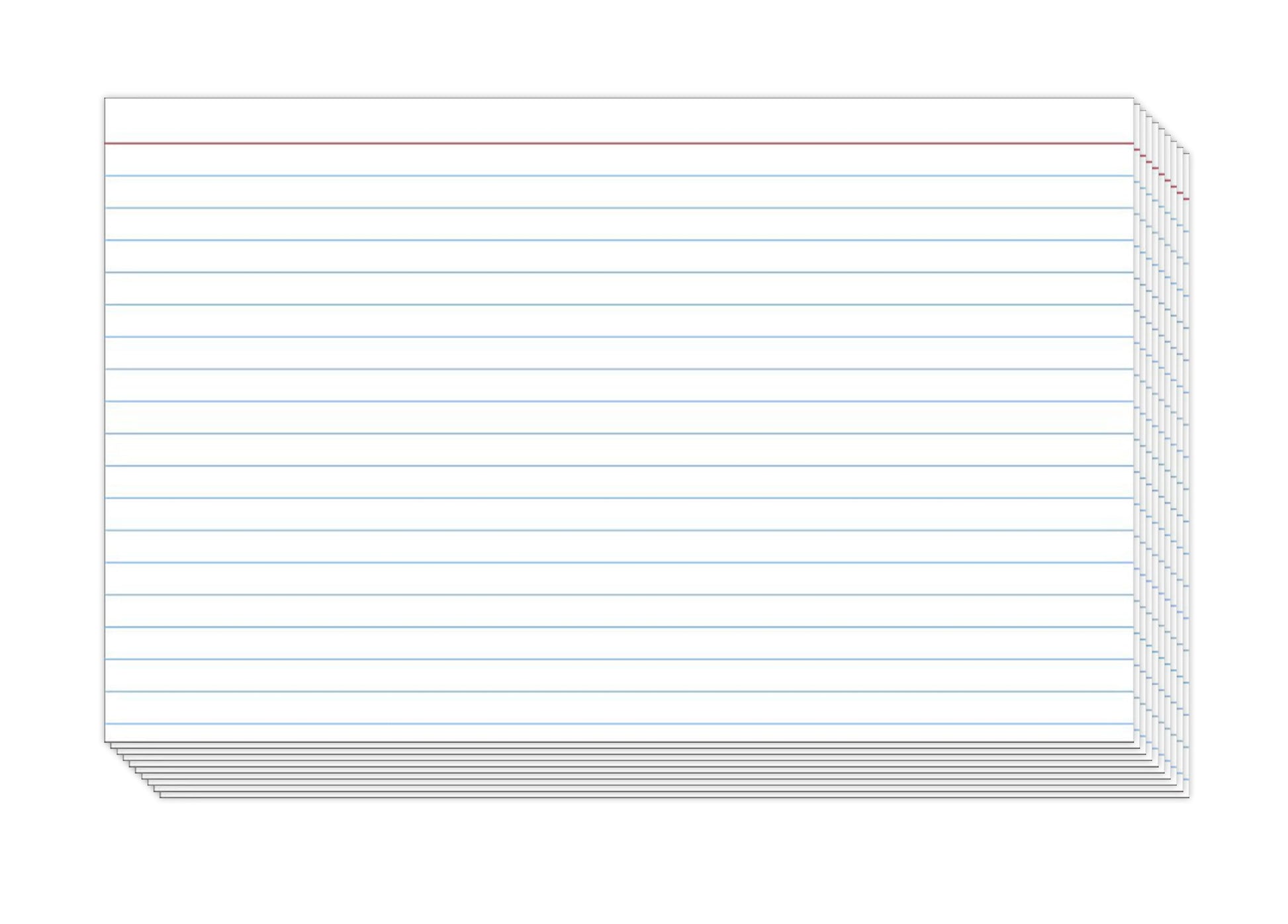 Ruled Index Cards, On 80lb Heavyweight Thick White Cover Stock. "100 Cards per pack" (4 x 6)