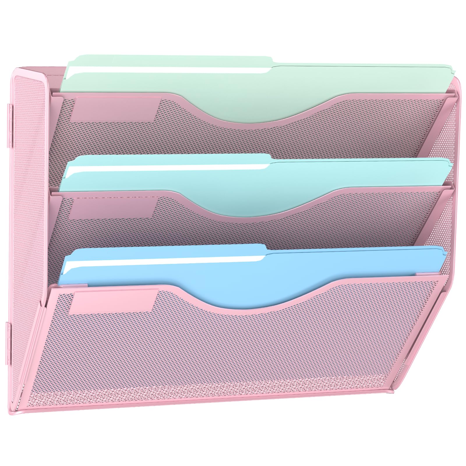 Gawerk 3 Tier Hanging Wall File Organizer, Mesh Mail Paper Orgnization Hanging File Folder Holder