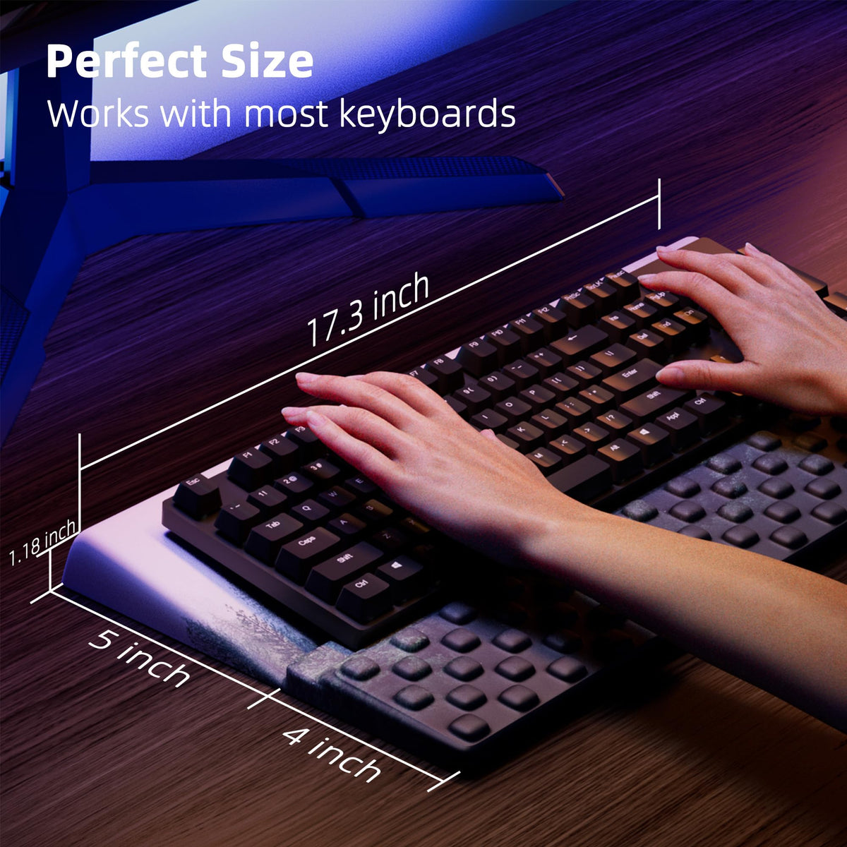 Ospelelf Keyboard Wrist Rest Pad, Comfy Ergonomic Keyboard Stand Holder, Office Desk Accessories
