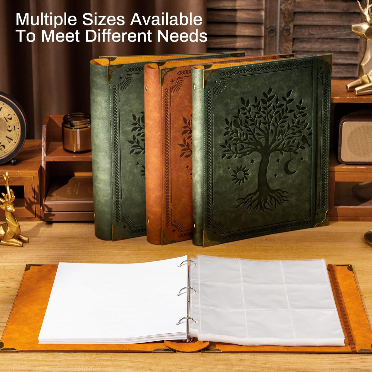 Ovesmusl PU Leather 3 Ring Binder 1.5 Inch Fits 8.5"x11" Letter Size Paper