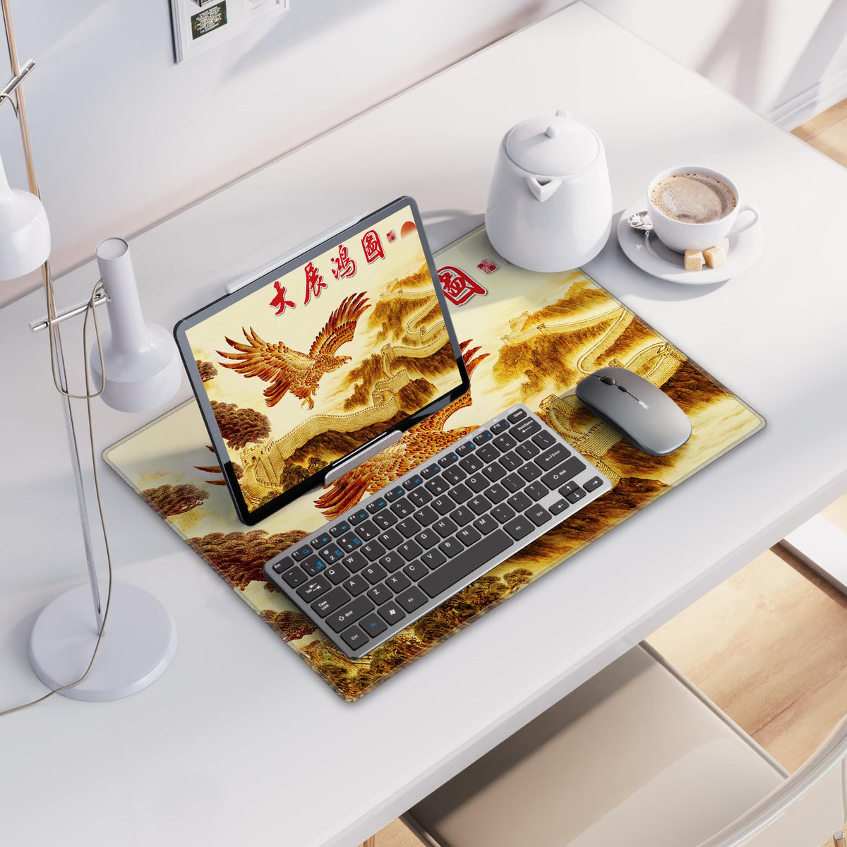 LL-COEUR XXL Landscape Gaming Mouse Pad Computer Keyboard Mat Office Desk Pad (Eagle, 23.6" x 15.7"