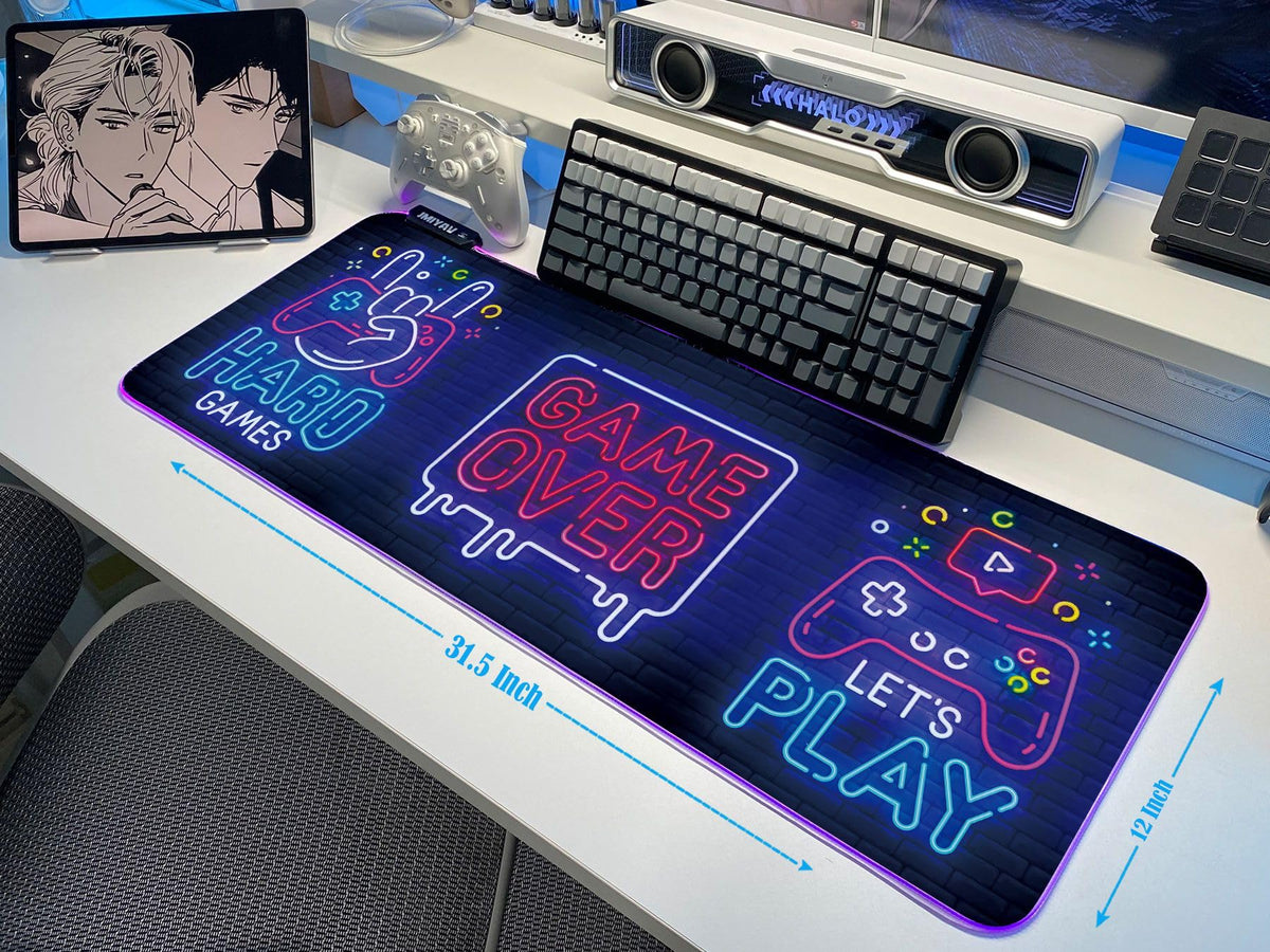 JMIYAV Black Gaming Mouse Pad RGB Mousepad Non-Slip Rubber Base Extra Large Cool XL XXL Computer