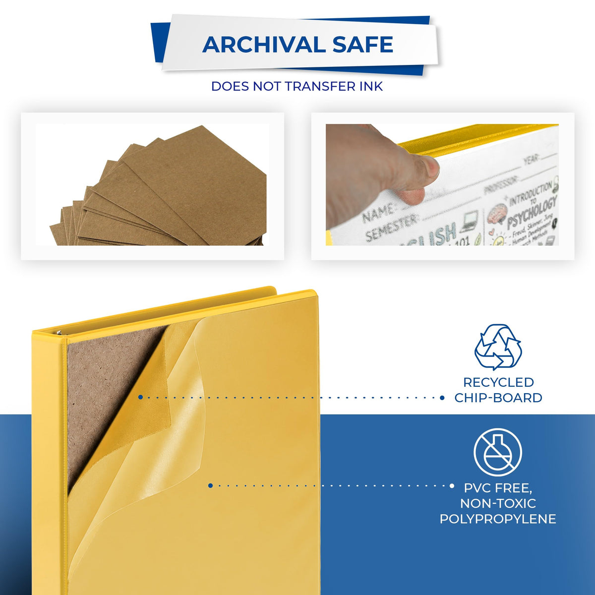 Samsill 1 Inch 3 Ring Binders, Economy Round Ring, Clear View Cover, 200 Sheet Capacity - for