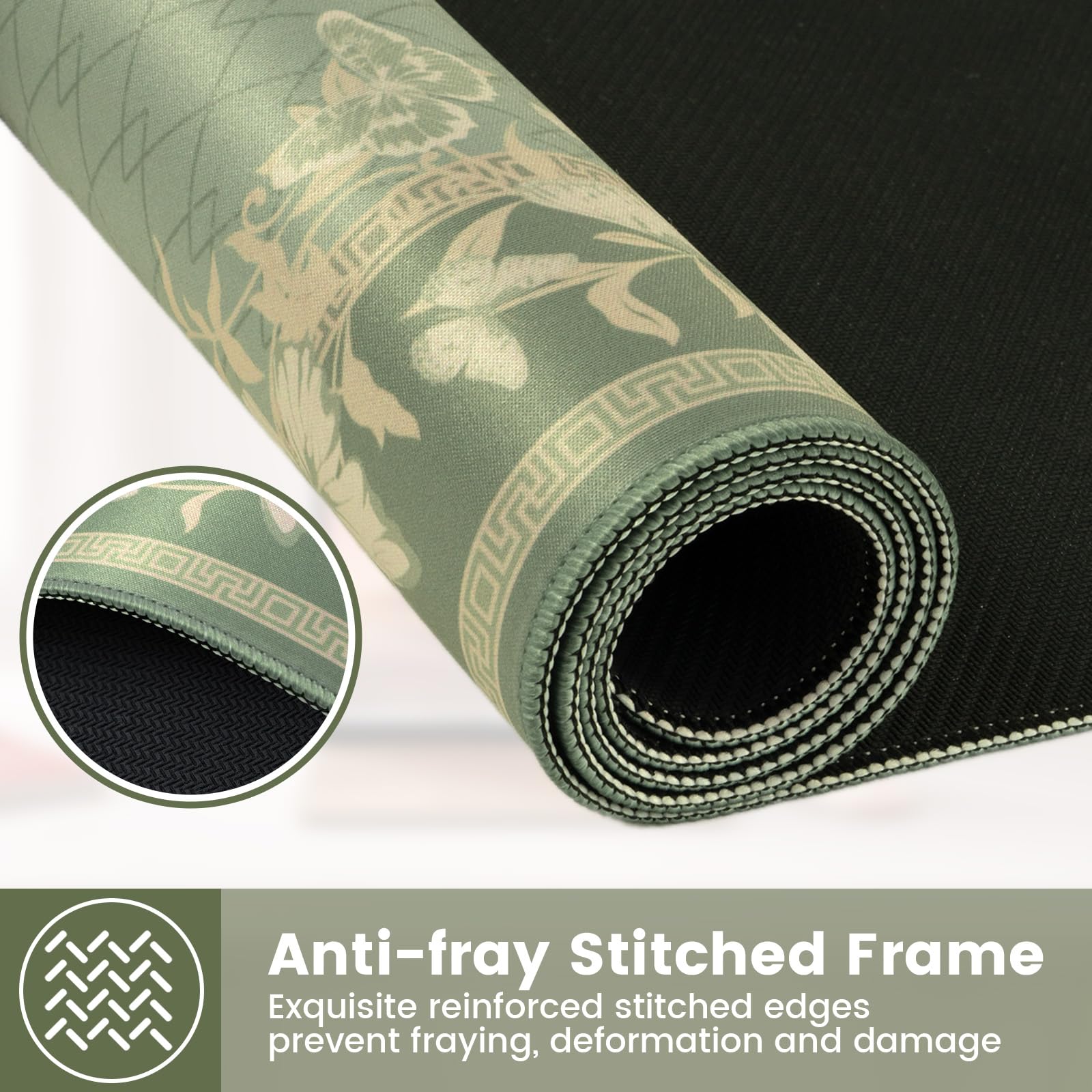 HAOCOO Light Green Desk Pad, Cute Computer Mat for Office Desk Decor