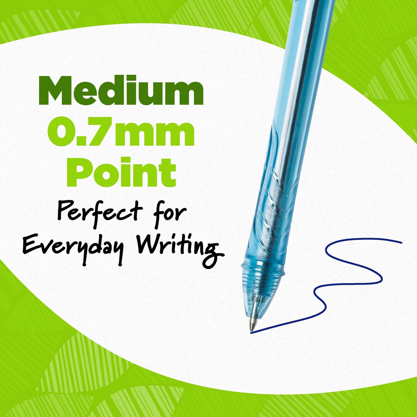 BIC Ecolutions Gel Pen, Medium Point (1.0mm), Blue Ink, 12-Count